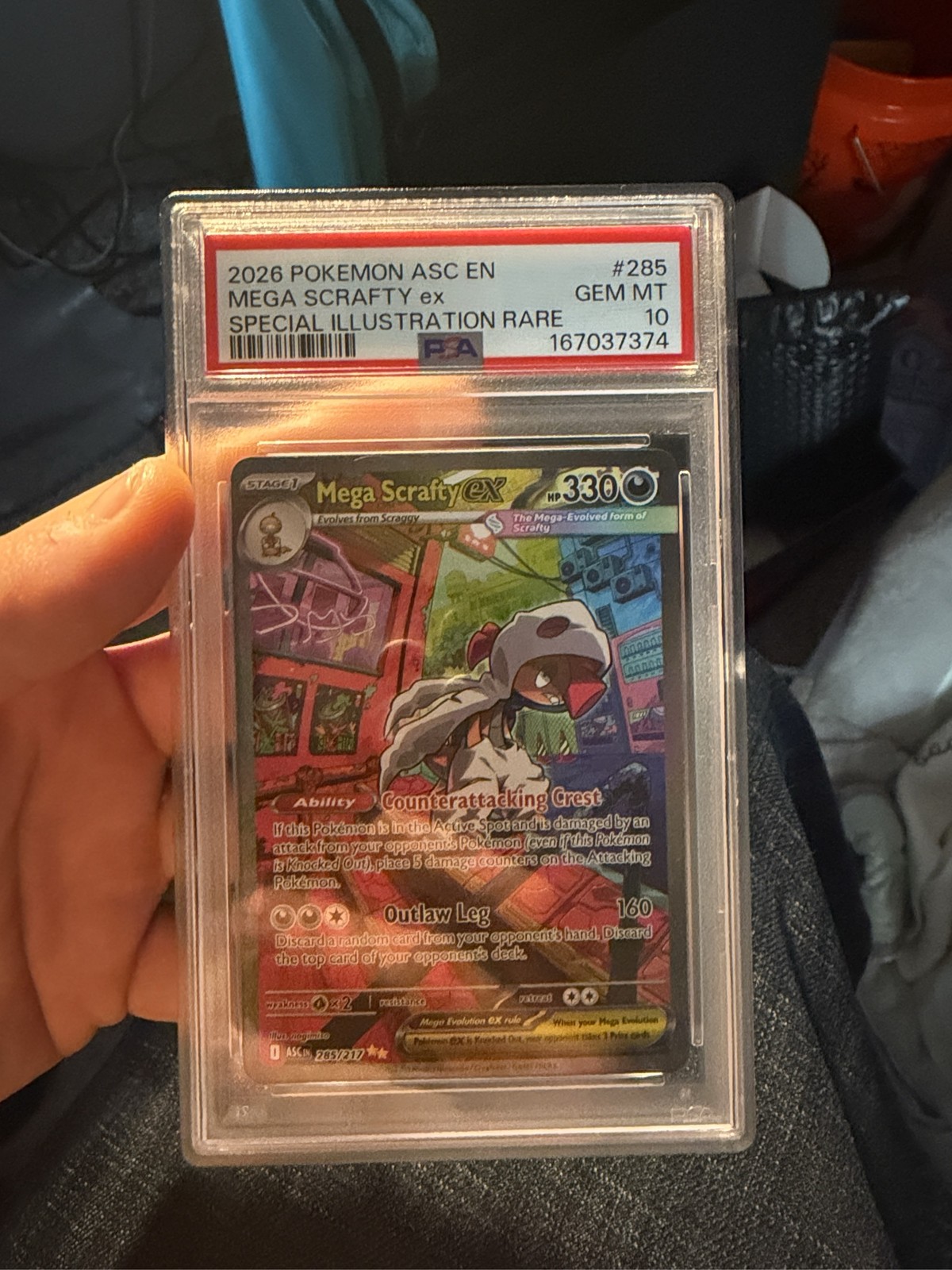 2026 Pokemon Ascended Heroes Mega Scrafty ex #285 SIR PSA 10