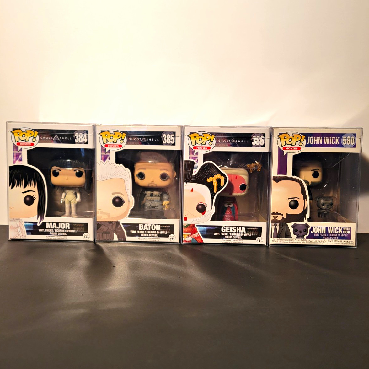 Ghost in the Shell + John Wick Funko Set of 4