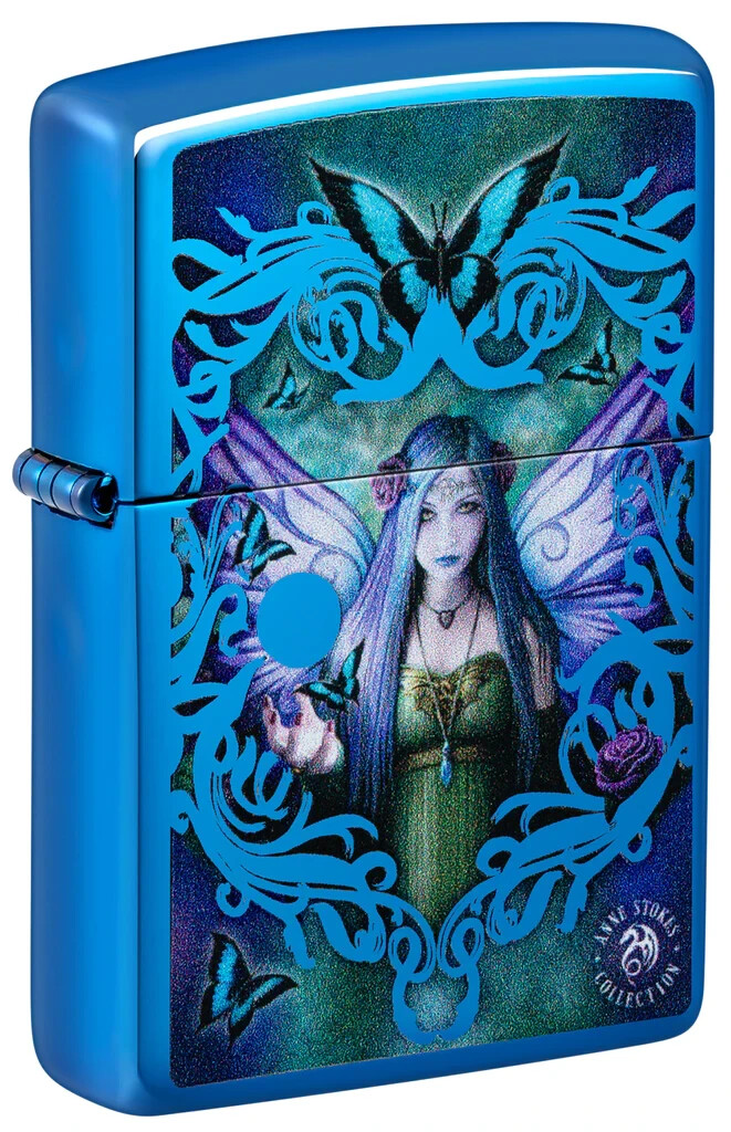 Zippo Anne Stokes Mystic Aura Fairy Design High Polish Blue 48985 Zippo Anne Stokes Mystic Aura Fairy Design High Polish Blue 48985