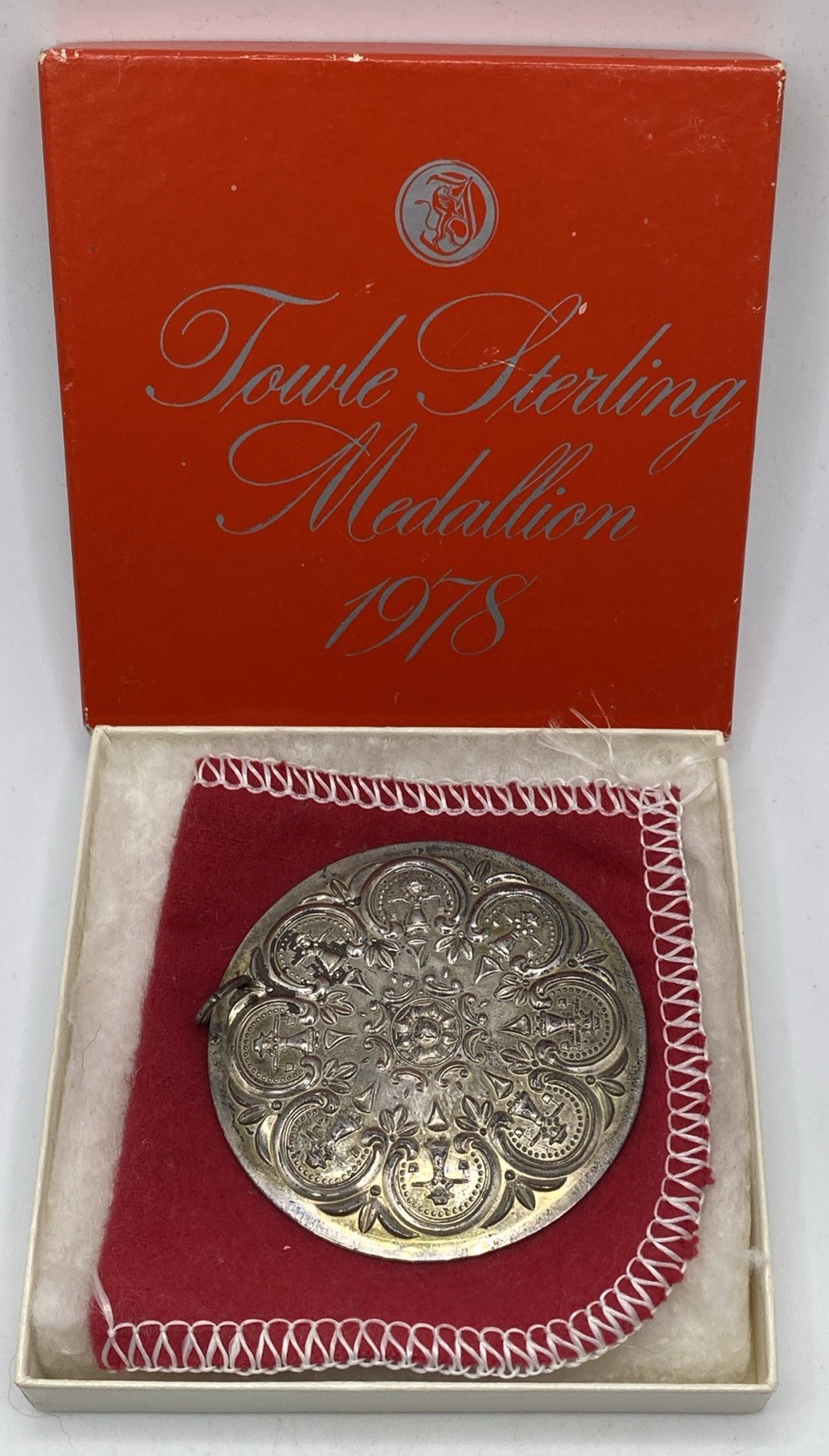 Vintage 1978 Towle Sterling Eight Maidens Christmas Medallion w/Box No Paper. 19 Vintage 1978 Towle Sterling Eight Maidens Christmas Medallion w/Box No Paper. 19