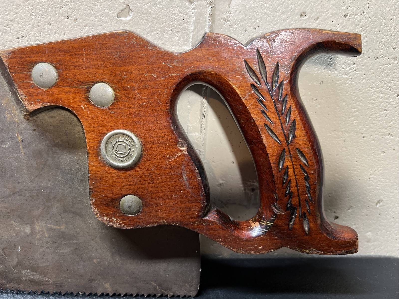Vintage Antique Warranted Superior Hand Saw Vintage Antique Warranted Superior Hand Saw