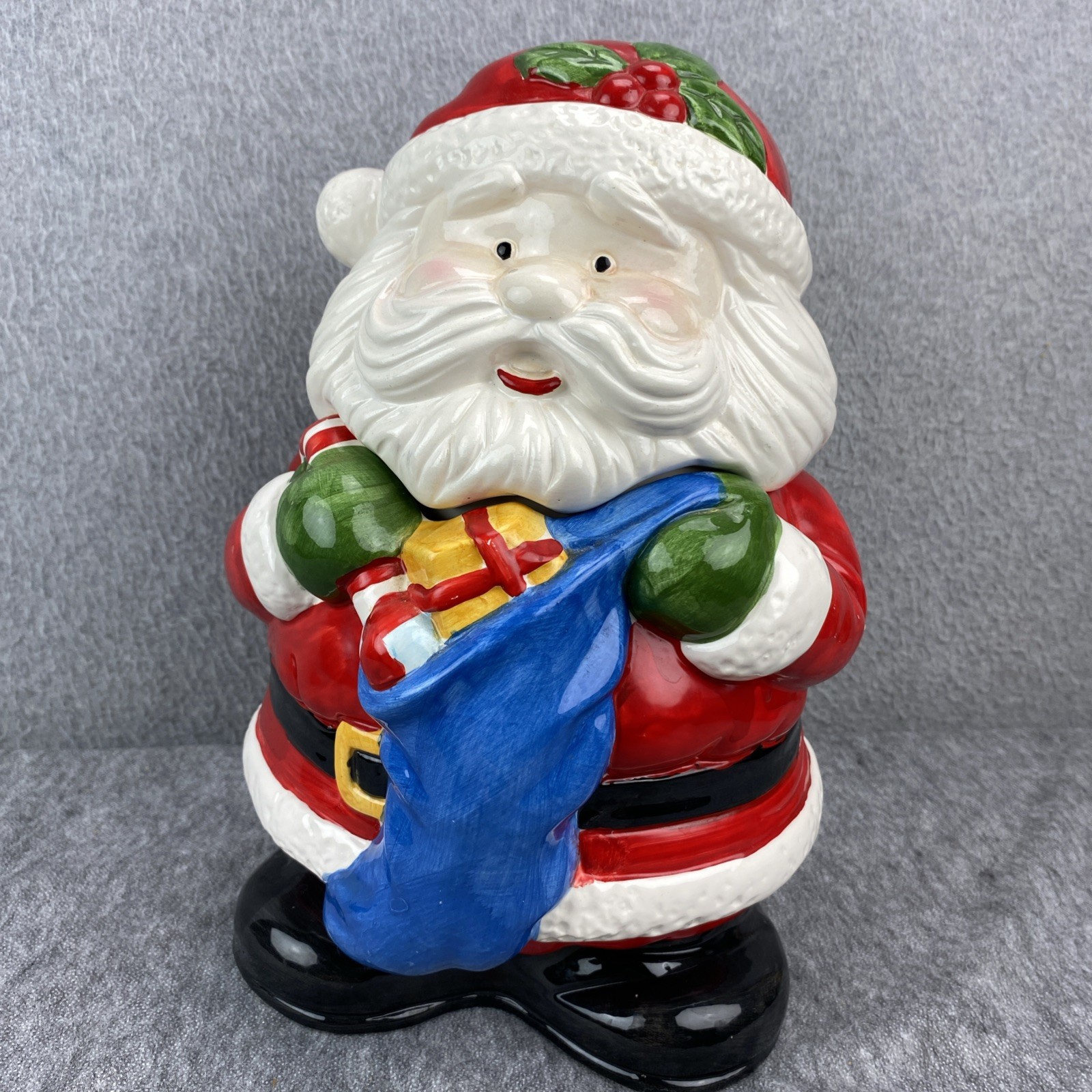Vintage J.I.C. Ceramic Red Santa Claus Christmas Cookie Jar 12" x 8" New Unused✅ Vintage J.I.C. Ceramic Red Santa Claus Christmas Cookie Jar 12" x 8" New Unused✅