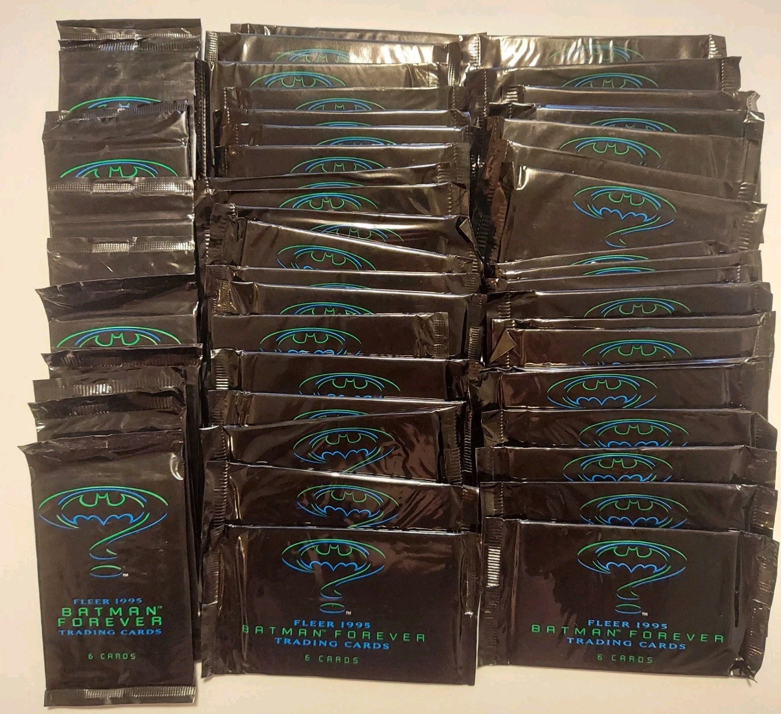 50) 1995 Fleer Batman Forever Trading Card Packs Sealed Packs 50) 1995 Fleer Batman Forever Trading Card Packs Sealed Packs