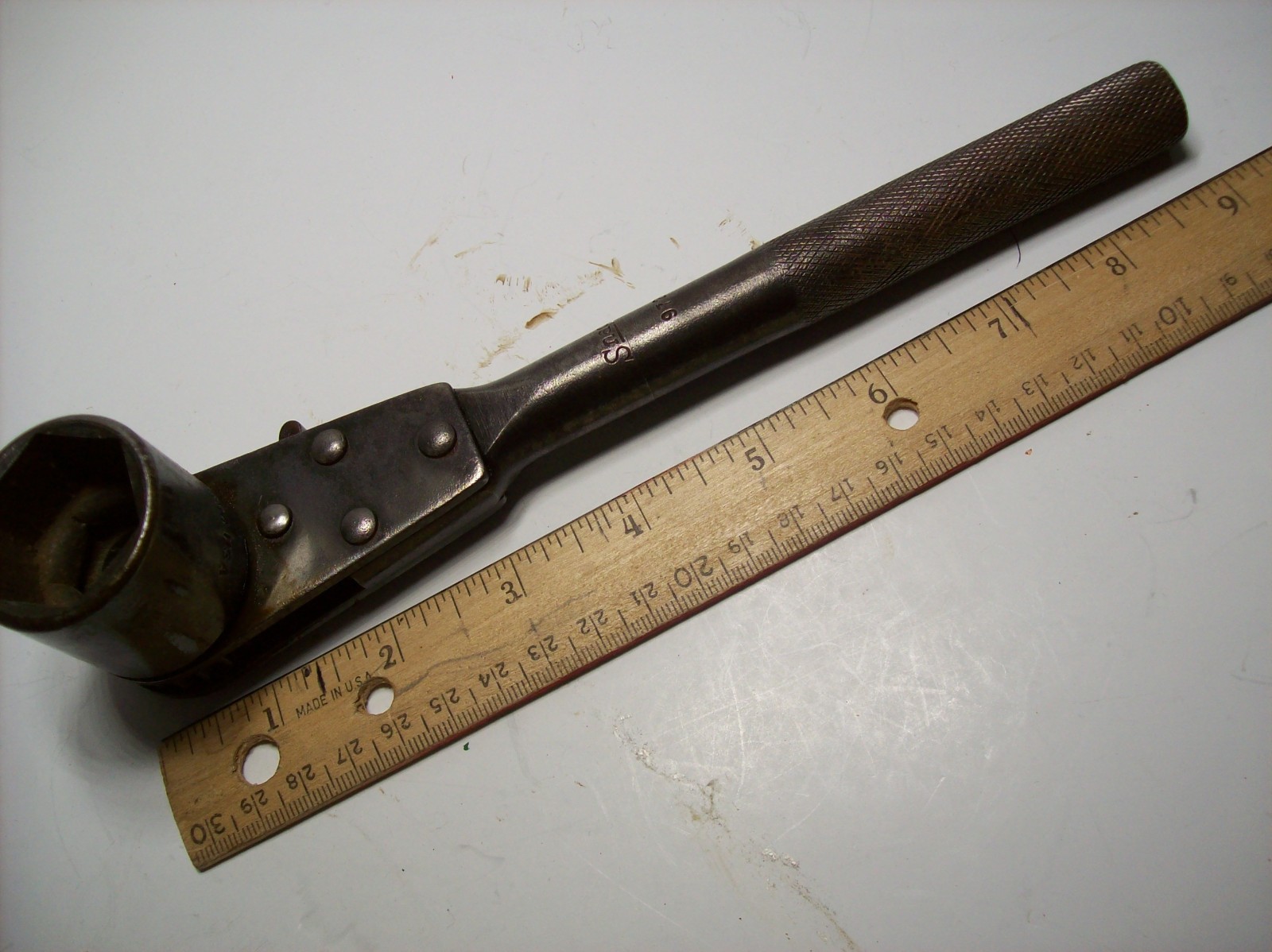 1920s Rare ANTIQUE Snap On 9728 7/8" HEX RATCHET with N-5684 1-1/8" SOCKET USA 1920s Rare ANTIQUE Snap On 9728 7/8" HEX RATCHET with N-5684 1-1/8" SOCKET USA
