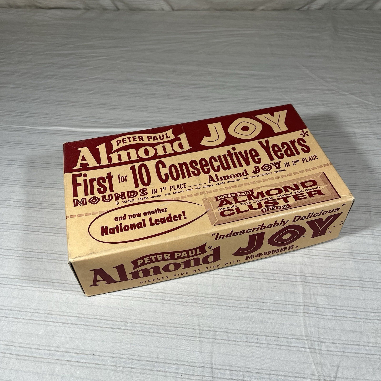 Vintage Peter Paul Almond Joy Box & Lid Rare Good Condition Vintage Peter Paul Almond Joy Box & Lid Rare Good Condition