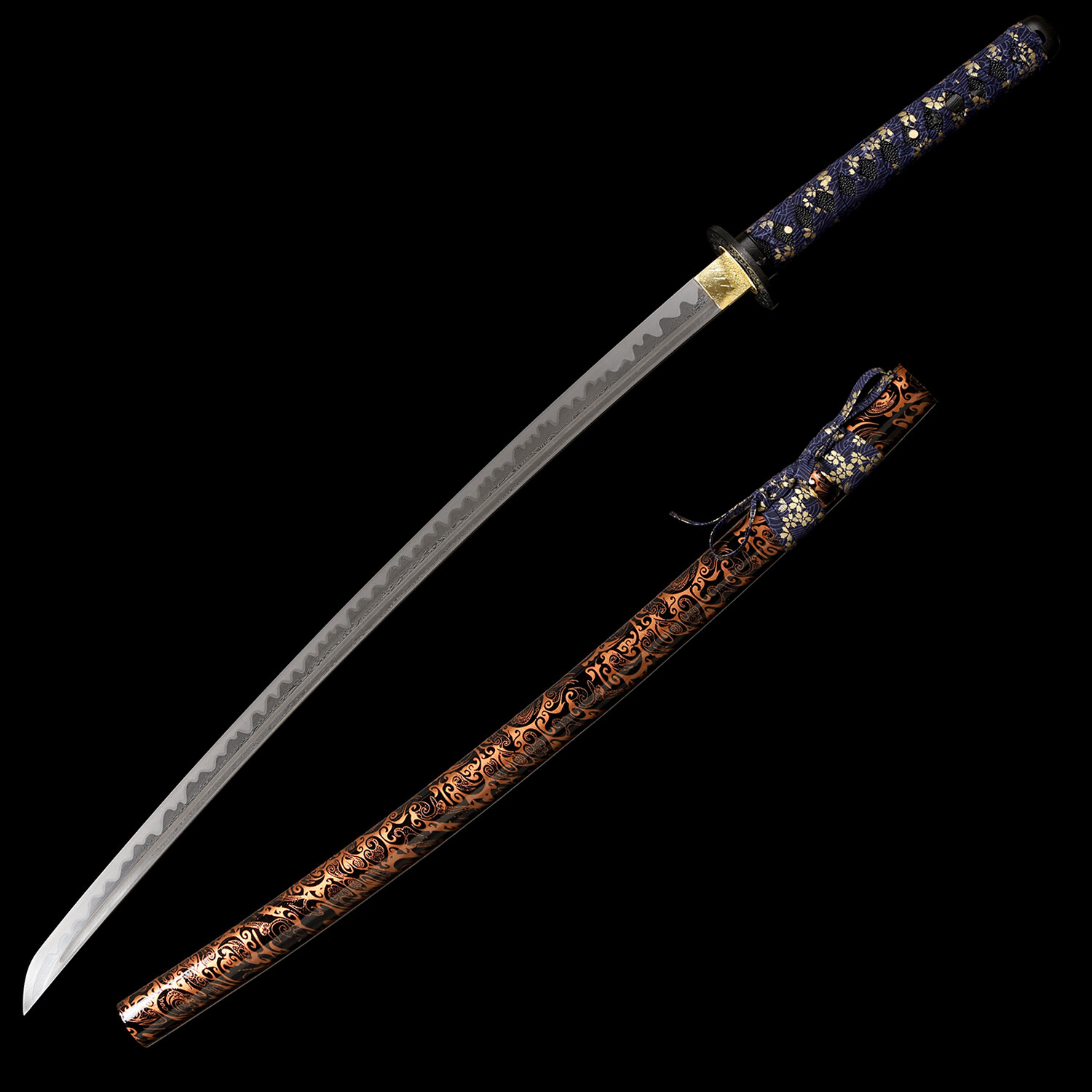 Full Tang Razor Sharp Katana Japanese Samurai Sword Damascus Folded Steel Full Tang Razor Sharp Katana Japanese Samurai Sword Damascus Folded Steel