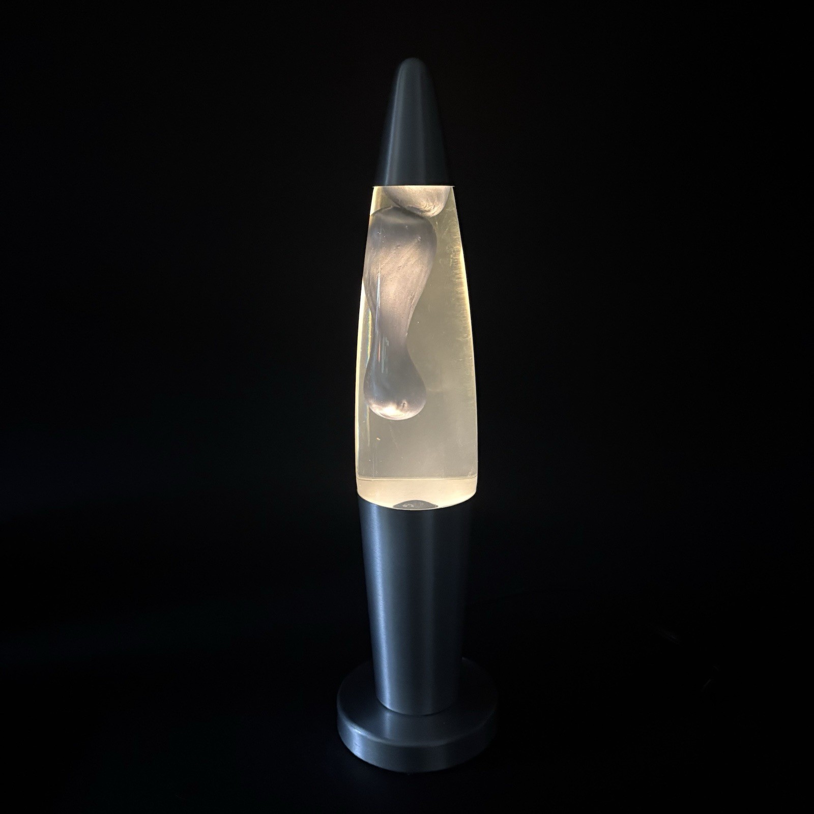 Vtg Retro Y2K Lava Lamp Atomic Silver Bullet Metallic Blue 16" Tall Works -VIDEO