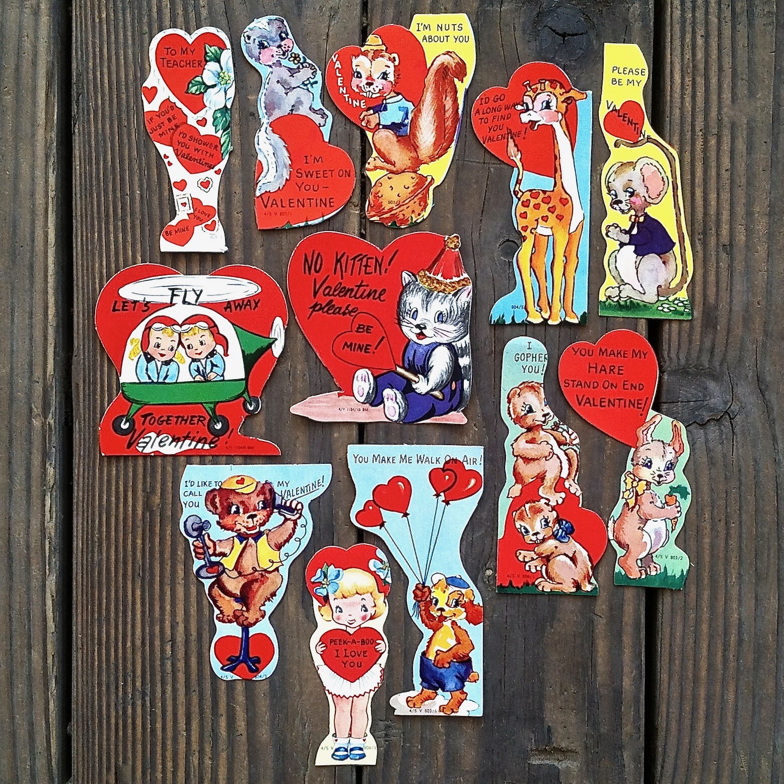 12 Diff Vintage Original 1950s VALENTINES DAY CARDS Kid HEART Collection NOS 12 Diff Vintage Original 1950s VALENTINES DAY CARDS Kid HEART Collection NOS