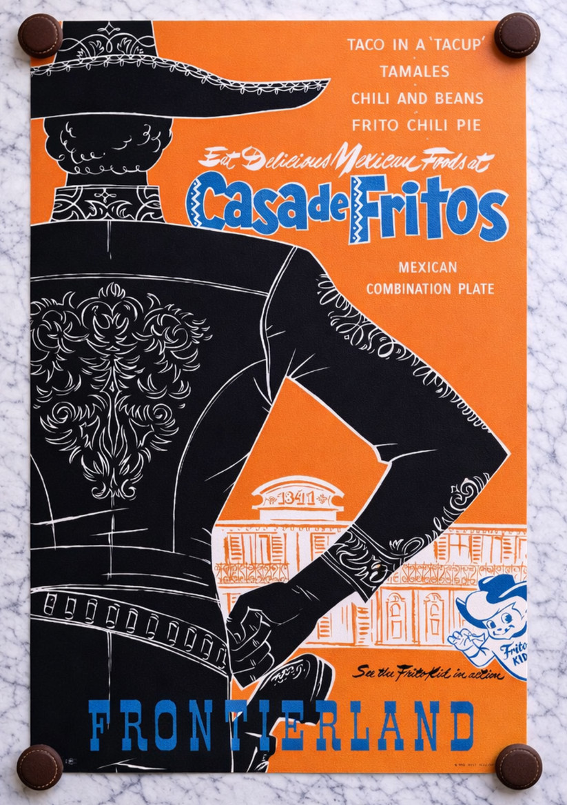 FULL SIZE 36x54" 1956 Disneyland Casa de Frito Poster LIKE SILK SCREEN Disneyana FULL SIZE 36x54" 1956 Disneyland Casa de Frito Poster LIKE SILK SCREEN Disneyana