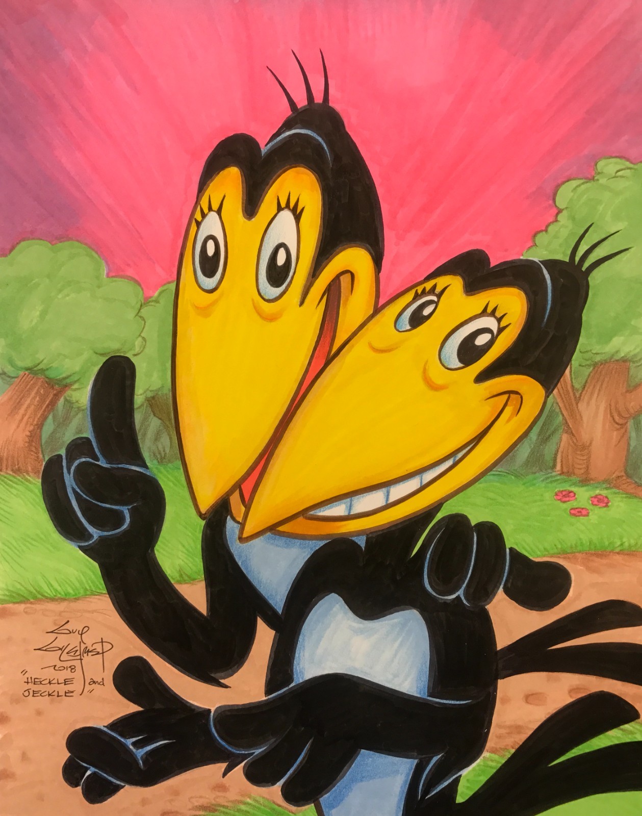 Heckle and Jeckle Vintage Comics and Cartoons   5x7 Print