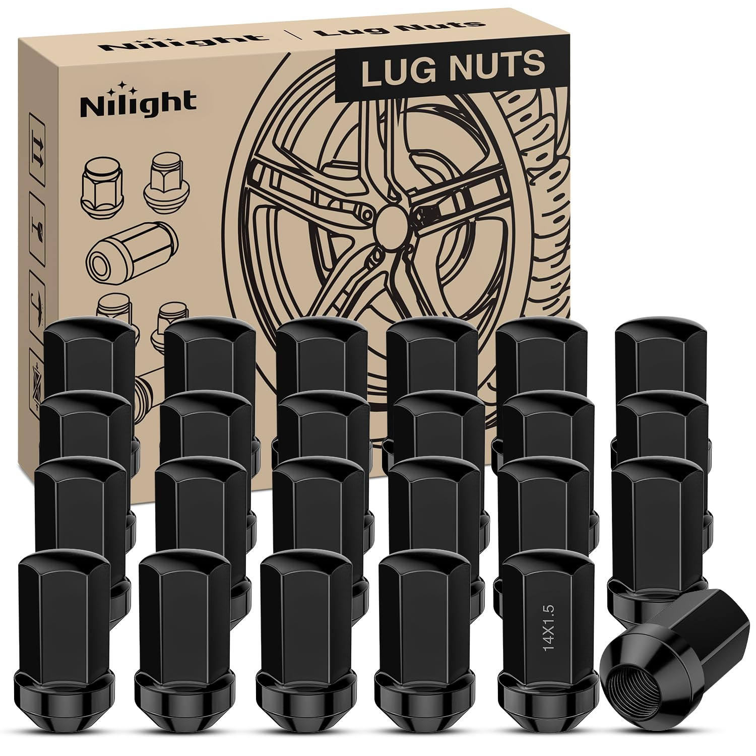 24PCS M14X1.5 Lug Nuts One-Piece Compatible with 2012-2024 RAM 1500 24PCS M14X1.5 Lug Nuts One-Piece Compatible with 2012-2024 RAM 1500