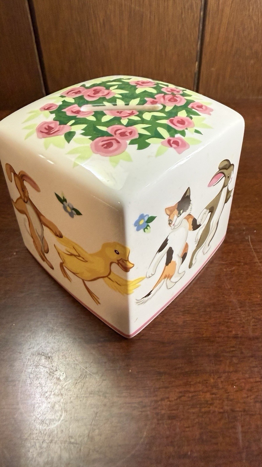 Vintage 1990 Tiffany & Co Kids Playground Ceramic Coin Bank Japan Cat Duck Bunny Vintage 1990 Tiffany & Co Kids Playground Ceramic Coin Bank Japan Cat Duck Bunny