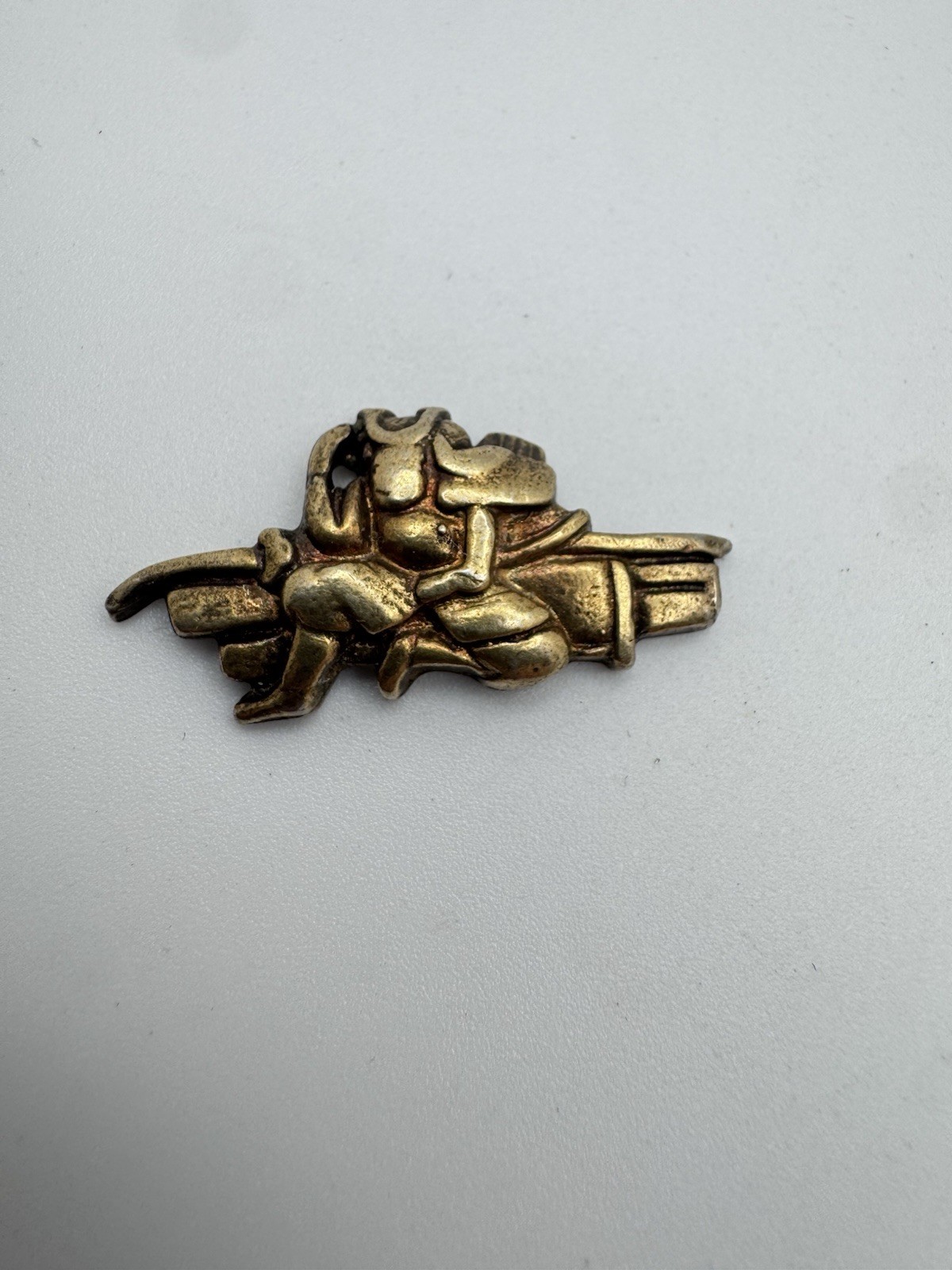 Antique Japanese Menuki Metal Sword Grip Ornament Metalwork Sterling Silver Old Antique Japanese Menuki Metal Sword Grip Ornament Metalwork Sterling Silver Old