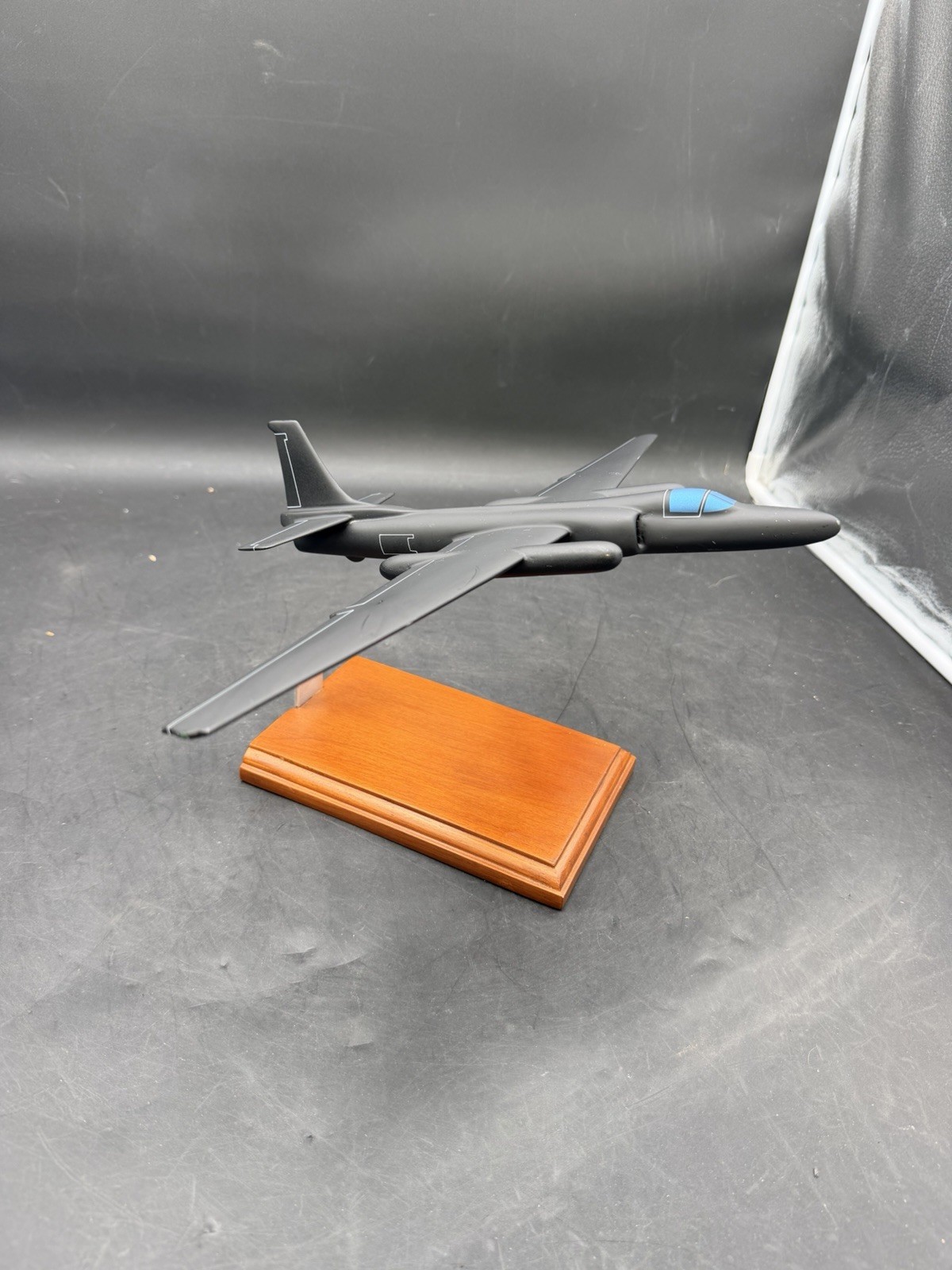 Lockheed U-2 Spy Plane Wooden Model Black Recon Aircraft Display Model W/ Stand Lockheed U-2 Spy Plane Wooden Model Black Recon Aircraft Display Model W/ Stand