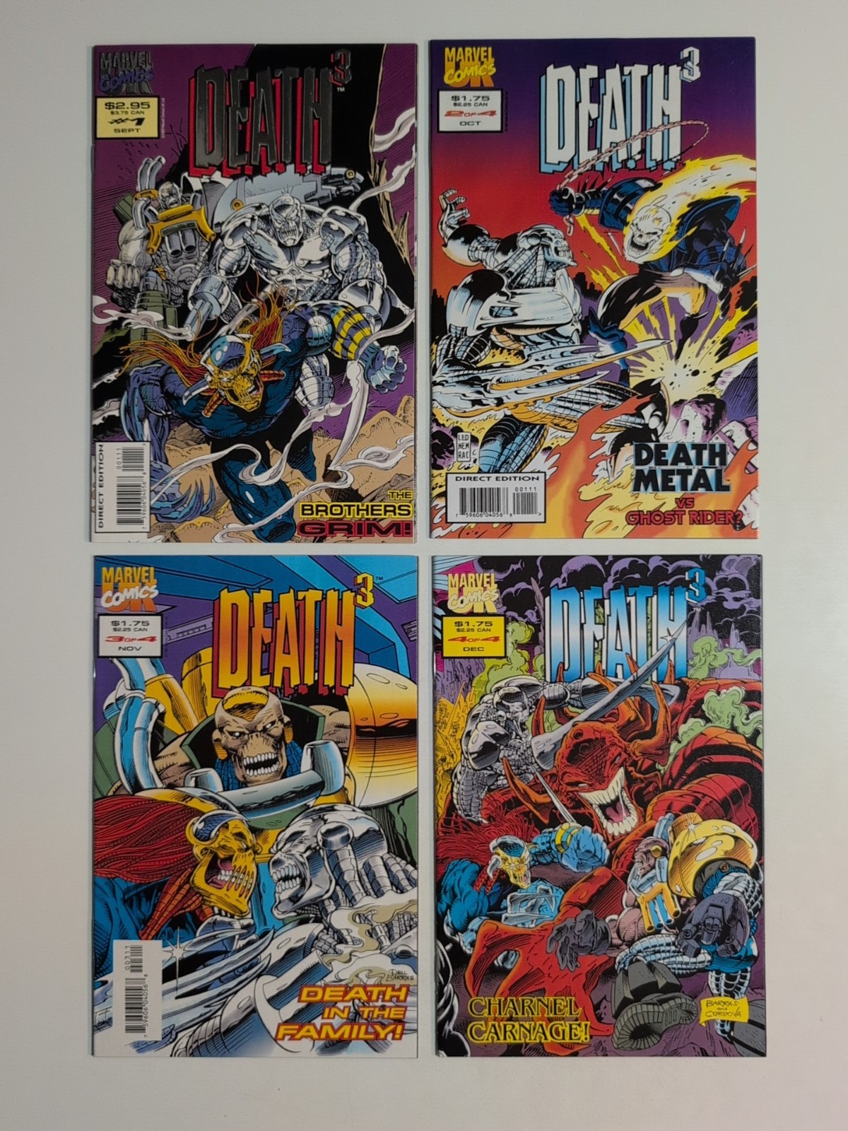 Death3 #1-4 Complete Series Marvel Comics UK 1993 NICE SET
