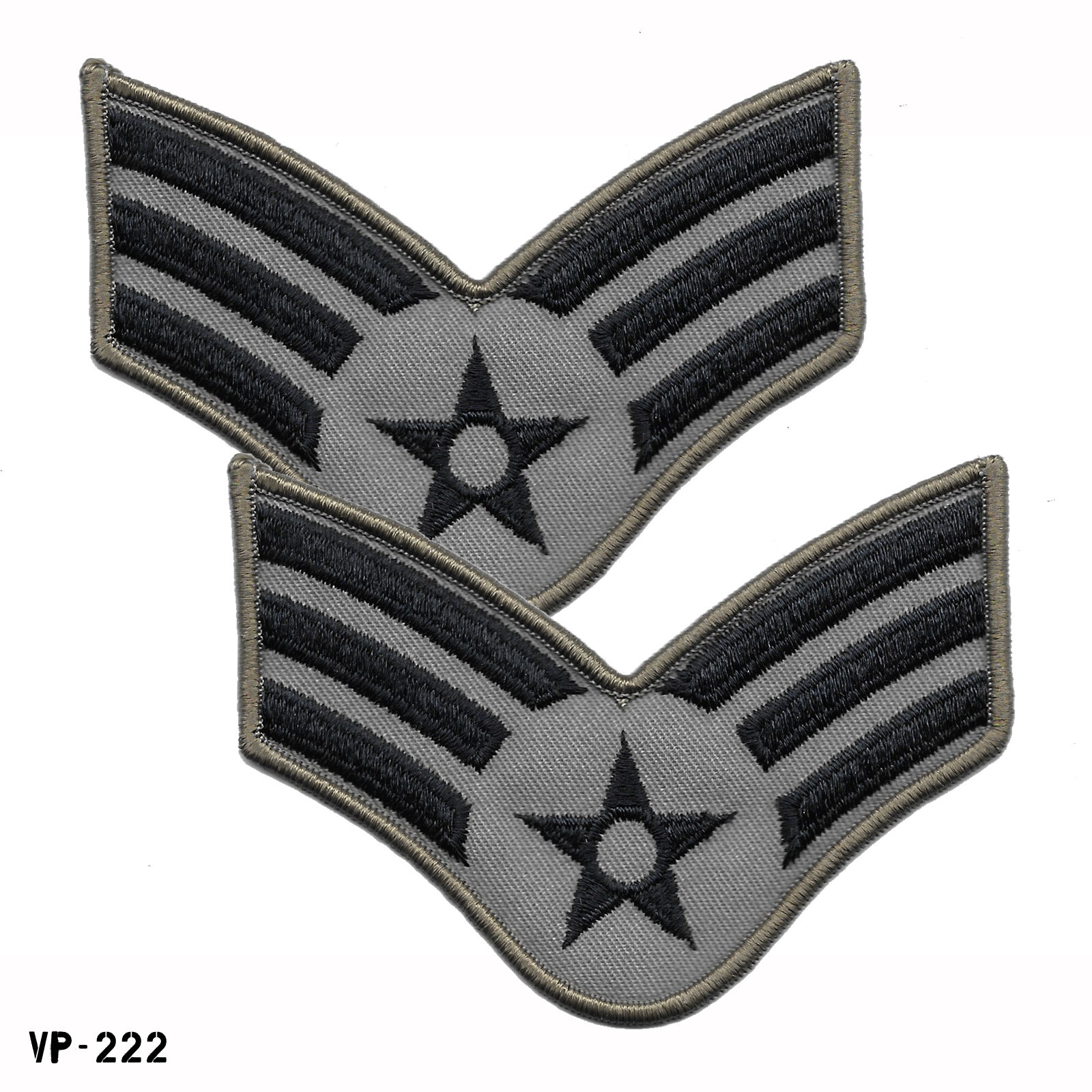 Air Force Embroidered Chevron Patches ~ E4 Senior Airman ~ Male ~ ABU ~ NEW