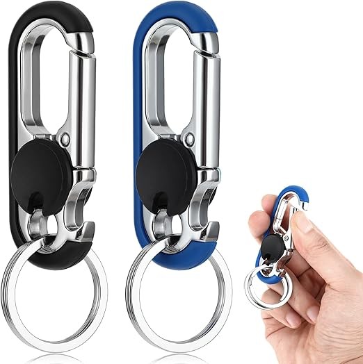 2 llaveros para hombre, llaveros antipérdida para llaves de coche,
