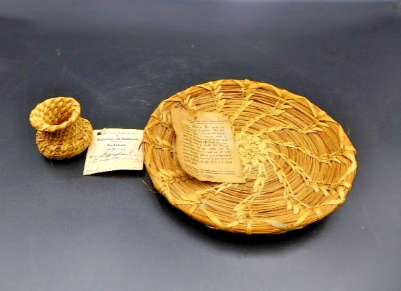 2pc Tohono O'odham Papago Baskets Signed Rachael Pablo Eldia Starry Arizona Tags 2pc Tohono O'odham Papago Baskets Signed Rachael Pablo Eldia Starry Arizona Tags