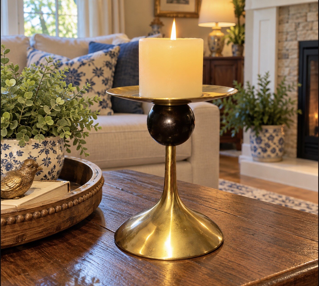 TORBEN OSKROV?…Denmark? Brass Candle Holder. 7.5” Beautiful😍