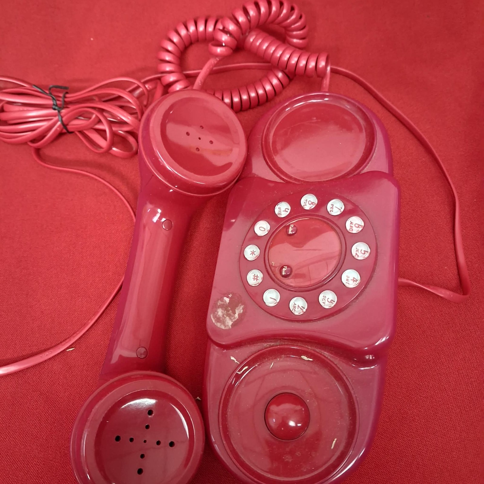 Vtg 50's Princess Phone - Polyconcept USA Ltd push button Cherry Red Pink