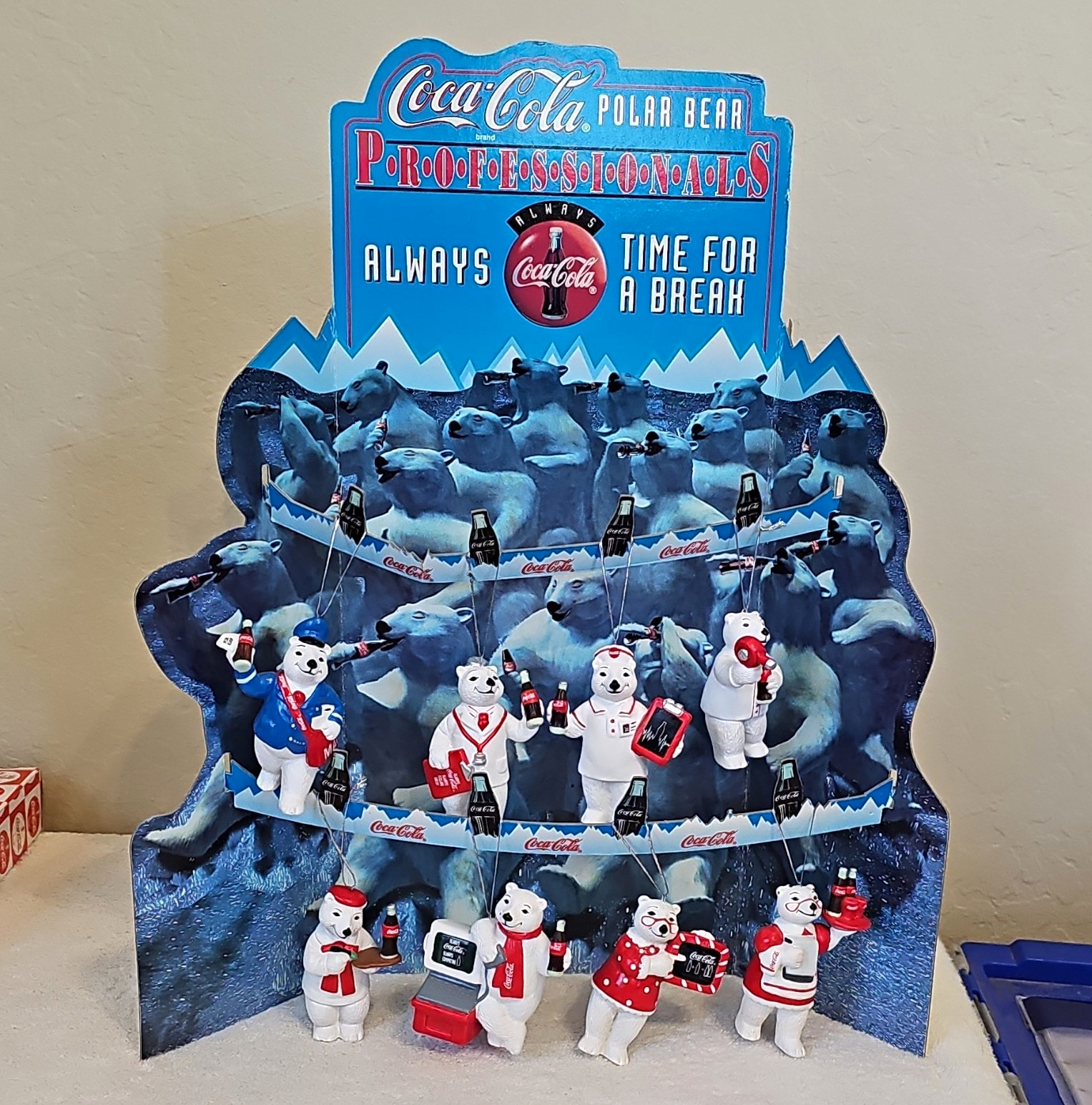 Coca-Cola Polar Bear Figurines -Set 8 Display Set w/ Stand & Original Boxes Coca-Cola Polar Bear Figurines -Set 8 Display Set w/ Stand & Original Boxes