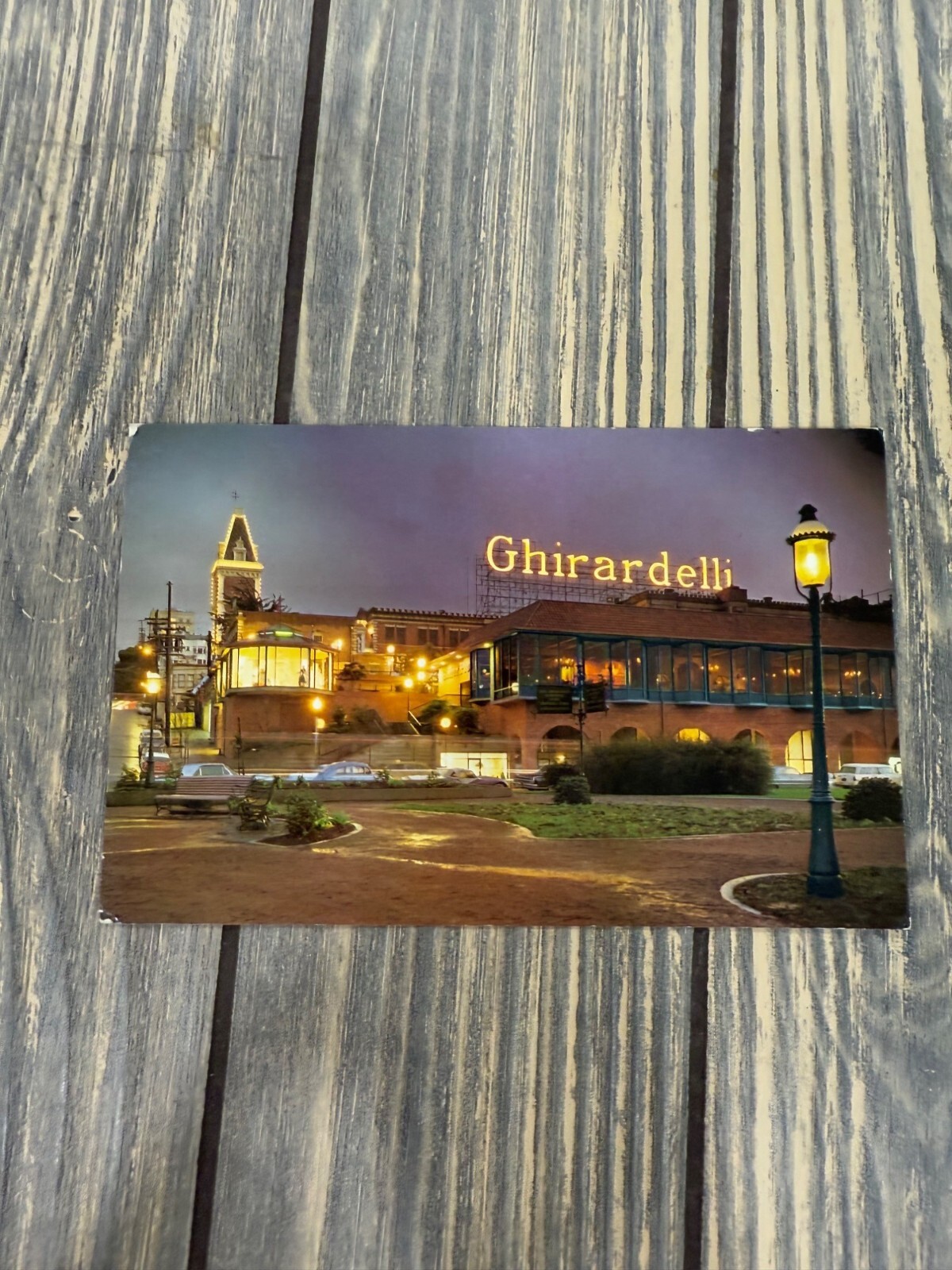 Ghirardelli Square San Francisco Postcard With Nighttime Cityscape Scene Ghirardelli Square San Francisco Postcard With Nighttime Cityscape Scene