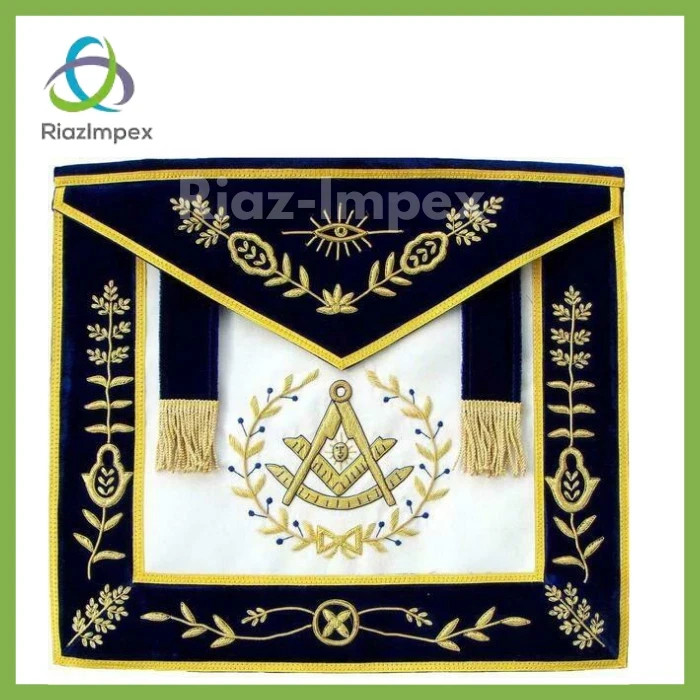 Masonic Blue Lodge Past Master Apron Gold Bullion Embroidery Masonic Blue Lodge Past Master Apron Gold Bullion Embroidery