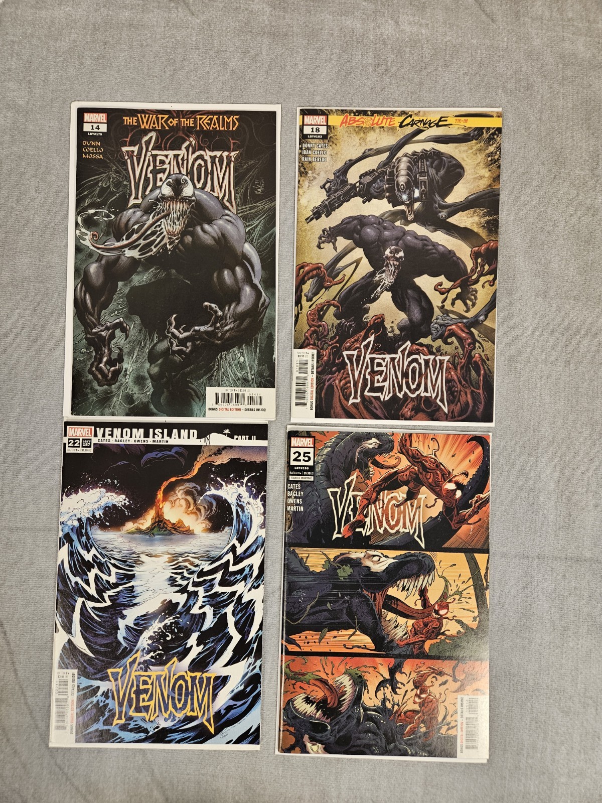 Venom Marvel Comic Lot #14 #18 #22 #25 Donny Cates Run Absolute Carnage Venom Marvel Comic Lot #14 #18 #22 #25 Donny Cates Run Absolute Carnage
