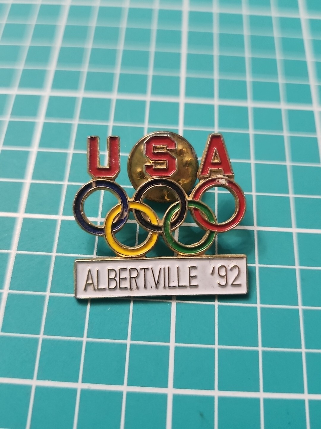 VTG 1992 Albertville Olympic Games Olympics Team Usa Gold Tone Lapel Pin VTG 1992 Albertville Olympic Games Olympics Team Usa Gold Tone Lapel Pin