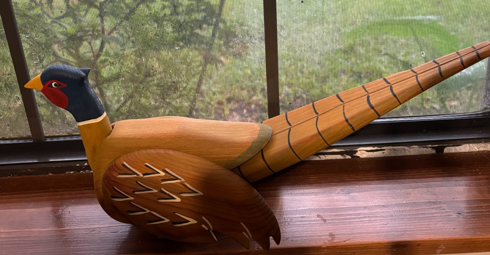 Hand Carved Wood PHEASANT - Boon River Creations, Webster City Iowa 18" Hand Carved Wood PHEASANT - Boon River Creations, Webster City Iowa 18"