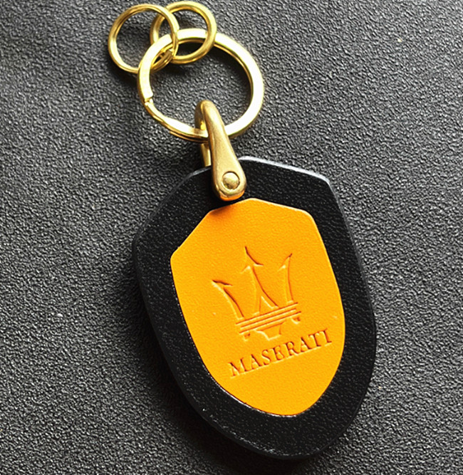 Maserati Handcrafted Genuine Leather Logo Keychain Keyring (Customizable Colors) Maserati Handcrafted Genuine Leather Logo Keychain Keyring (Customizable Colors)