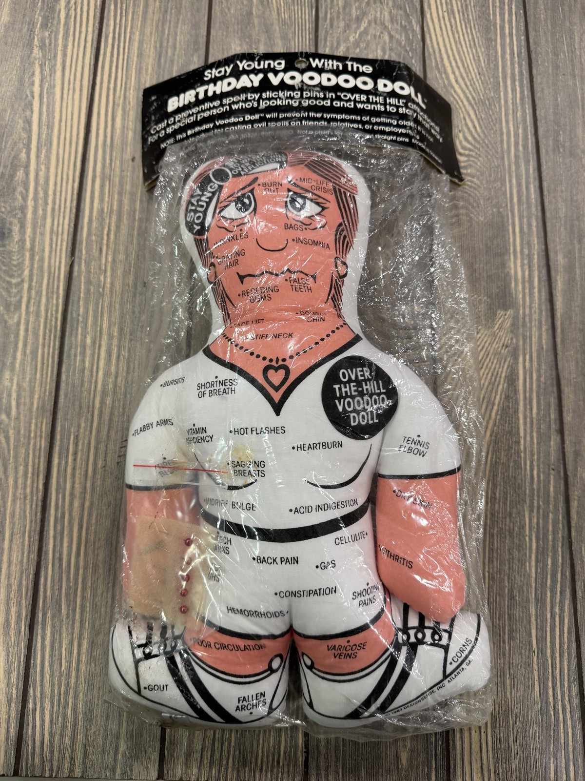 Vintage 1987 Birthday Voodoo Doll Over The Hill Gag Gift Novelty Sealed NOS