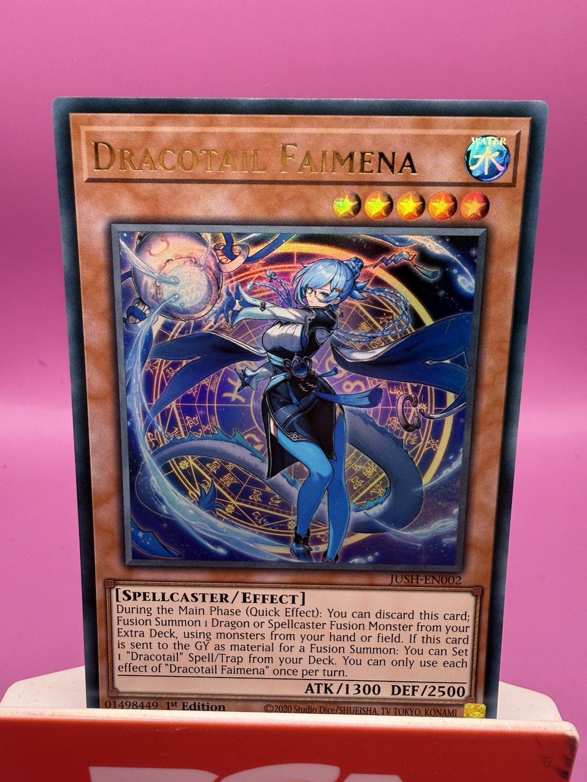 YUGIOH JUSH-EN002 Dracotail Faimena Ultra Rare 1st Edition YUGIOH JUSH-EN002 Dracotail Faimena Ultra Rare 1st Edition