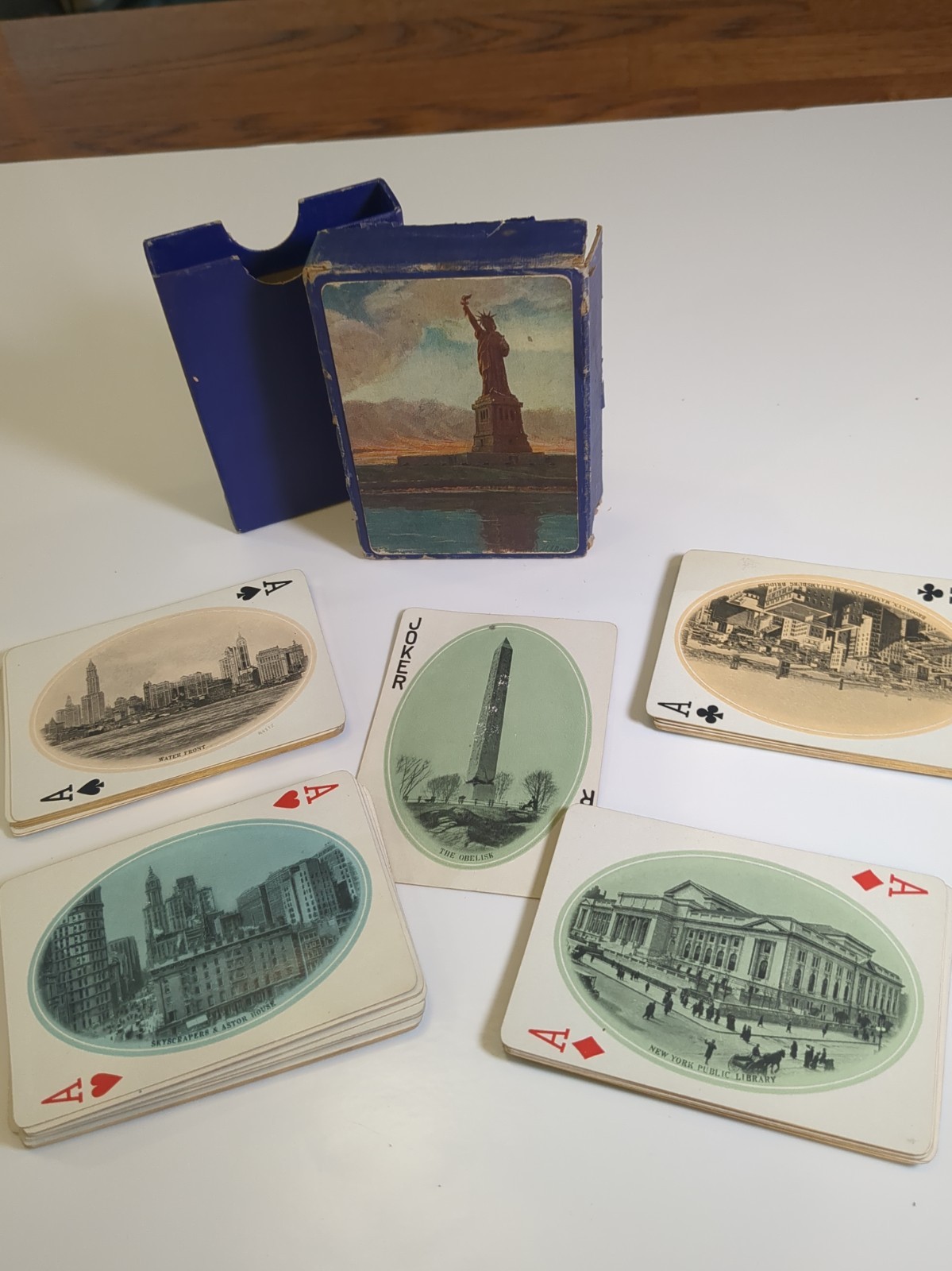Antique 1915 NYC Souvenir Playing Cards Deck USPCC Statue of Liberty Box Complet Antique 1915 NYC Souvenir Playing Cards Deck USPCC Statue of Liberty Box Complet
