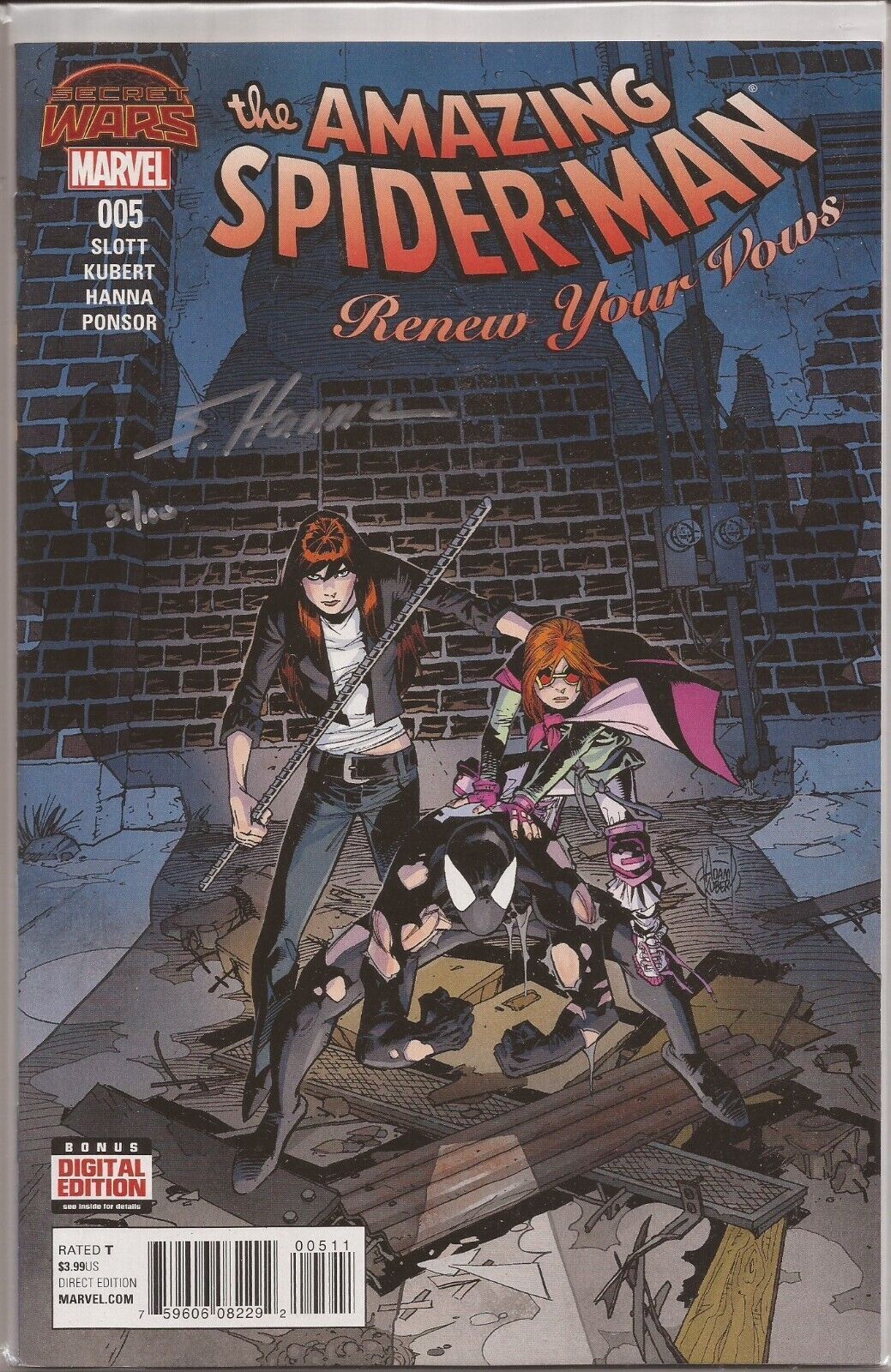 AMAZING SPIDER-MAN: RENEW YOUR VOWS #5 - SIGNED SCOTT HANNA - W/ DF COA 55/100 AMAZING SPIDER-MAN: RENEW YOUR VOWS #5 - SIGNED SCOTT HANNA - W/ DF COA 55/100