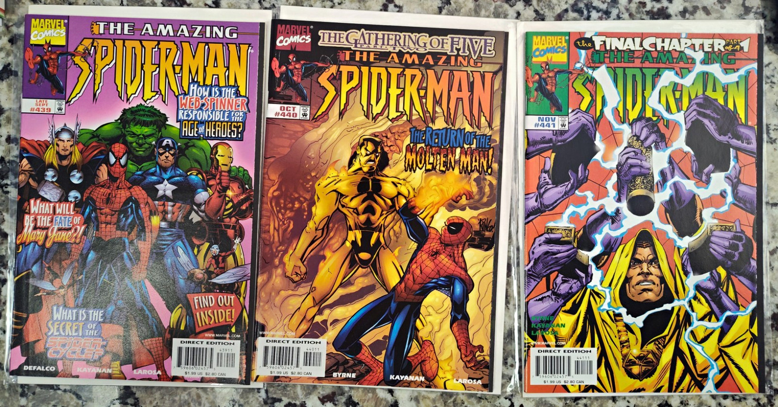 Marvel Amazing Spider-Man #439-441 (1998) Direct Edition Comic Lot (3) Marvel Amazing Spider-Man #439-441 (1998) Direct Edition Comic Lot (3)