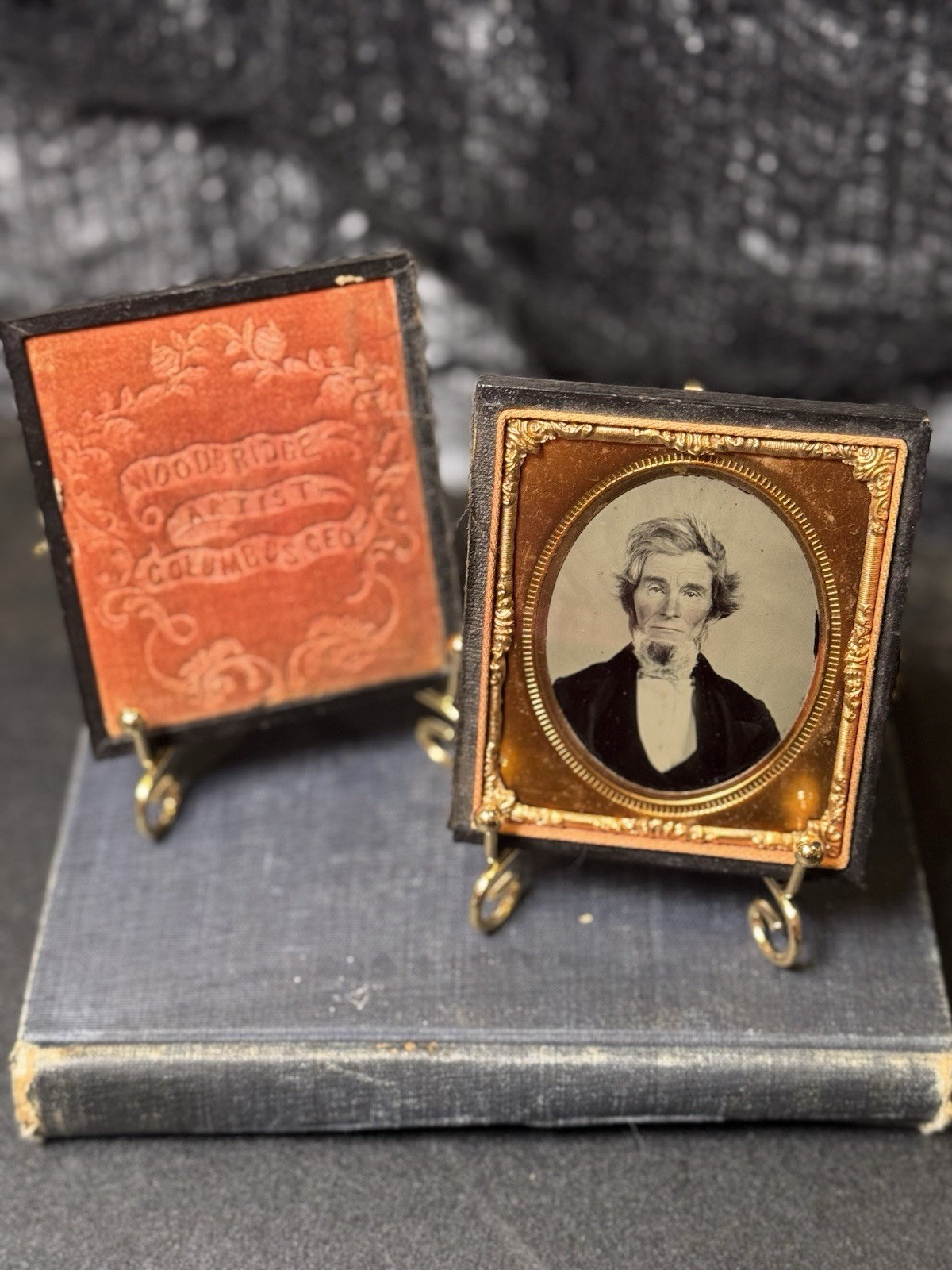 1/6th Plate Ruby Ambrotype, Identified Georgia Photographer, Full Separated Case