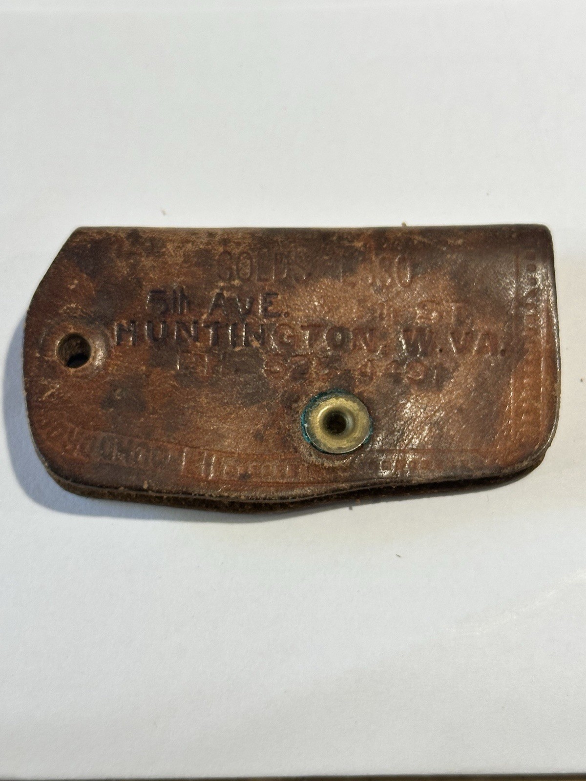 Vintage Golds Esso Gasoline Advertising Leather Keychain Huntington WV Vintage Golds Esso Gasoline Advertising Leather Keychain Huntington WV