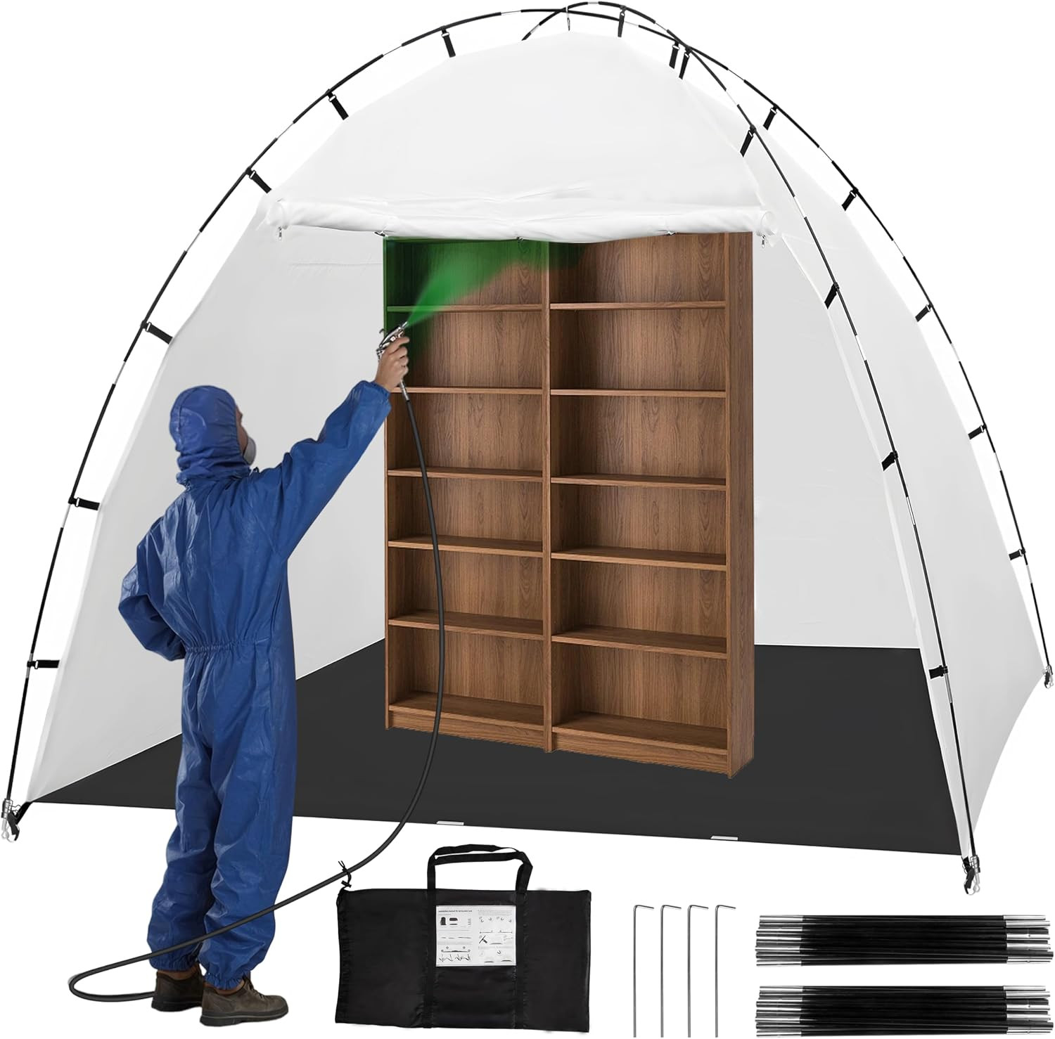 Portable Paint Booth Tent 10X6X6.5Ft,Extra Large Paint Booth with Waterproof Flo Portable Paint Booth Tent 10X6X6.5Ft,Extra Large Paint Booth with Waterproof Flo