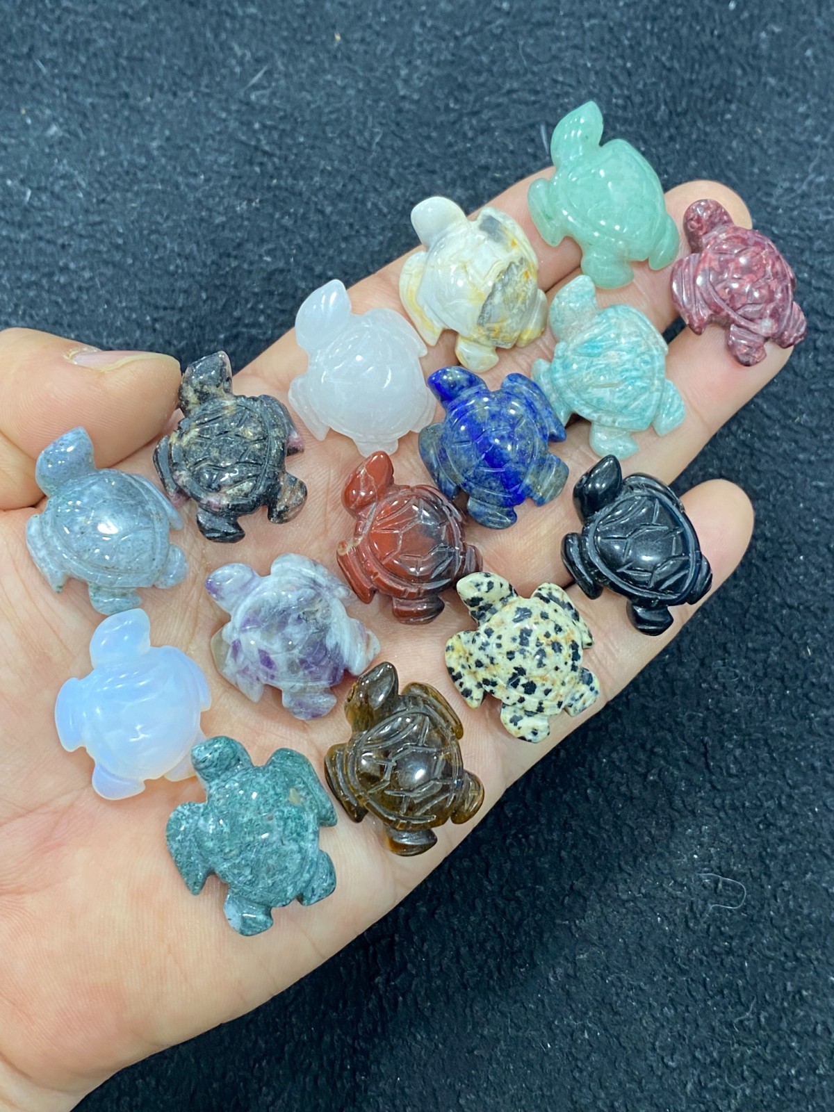 5pc Natural mix Quartz hand Carved Mini Sea turtle crystal Reiki healing 5pc Natural mix Quartz hand Carved Mini Sea turtle crystal Reiki healing