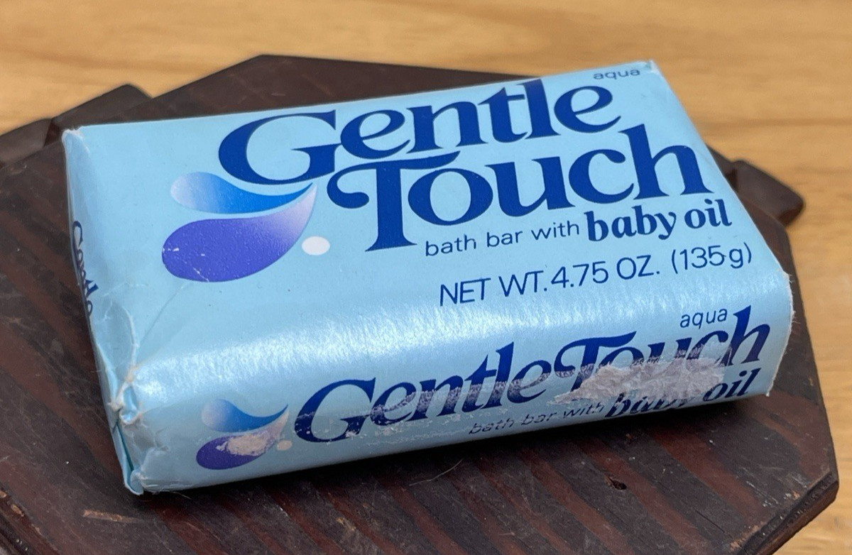 Vintage Gentle Touch Bath Bar Soap With Baby Oil 4.74 Oz Size Prop New Old Stock Vintage Gentle Touch Bath Bar Soap With Baby Oil 4.74 Oz Size Prop New Old Stock