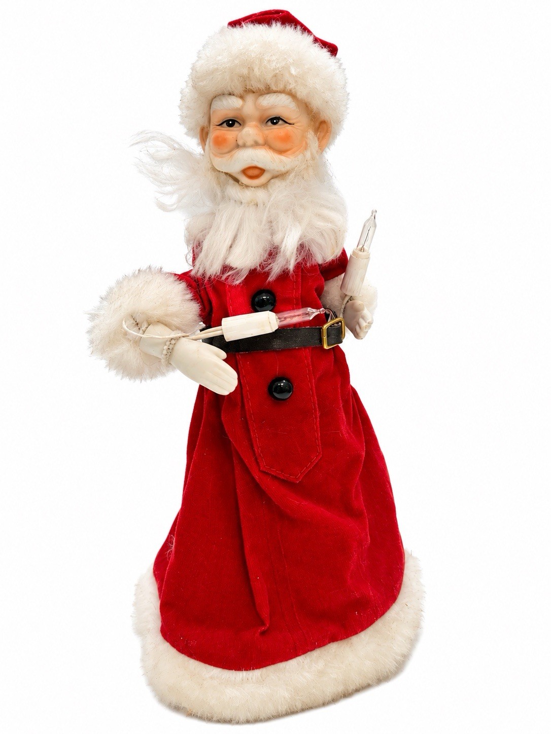 VTG Lighted Santa Clause Rubber Face Christmas Figure Red Velvet Not Working VTG Lighted Santa Clause Rubber Face Christmas Figure Red Velvet Not Working