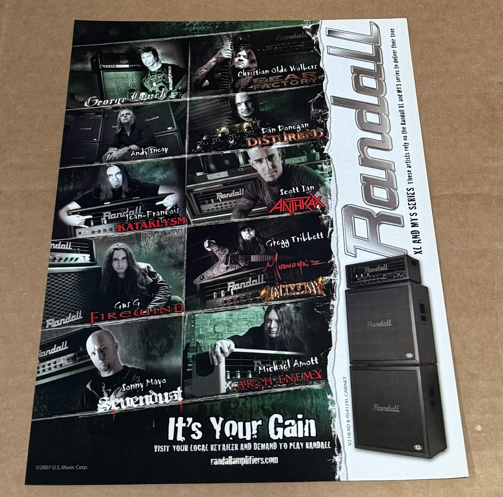 RANDALL AMPS - LYNCH / MAYO / AMOTT / TRIBBETT / WOLBERS - 2008 Print Ad RANDALL AMPS - LYNCH / MAYO / AMOTT / TRIBBETT / WOLBERS - 2008 Print Ad