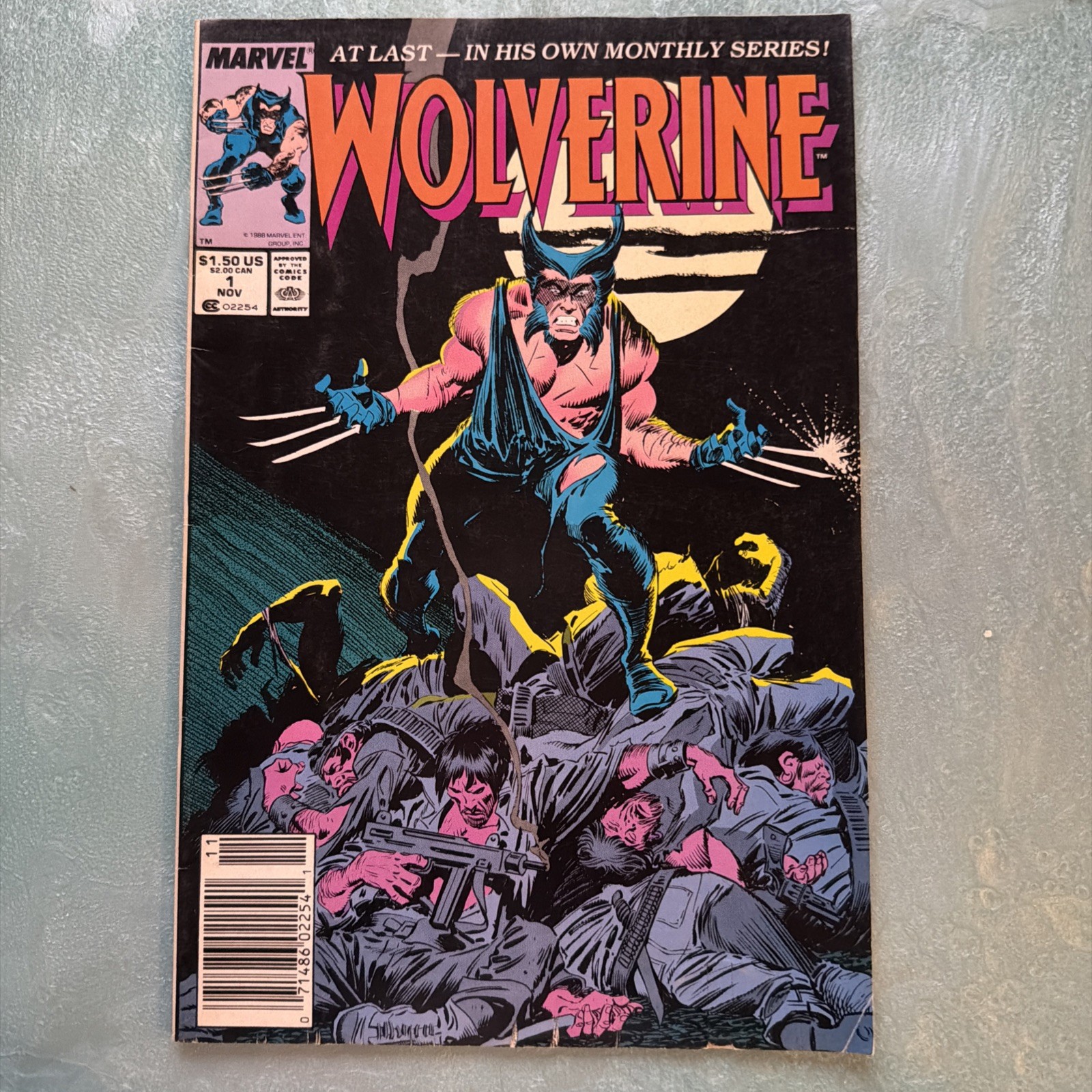 Wolverine #1 NEWSSTAND VARIANT from 1988 - 1st Appearance of Patch    High Grade