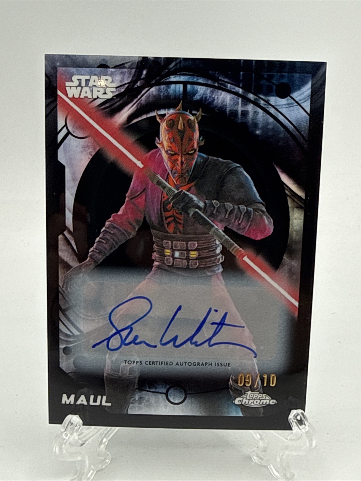 2026 Topps Chrome Star Wars Maul Sam Witwer Autograph Card #146 09/10