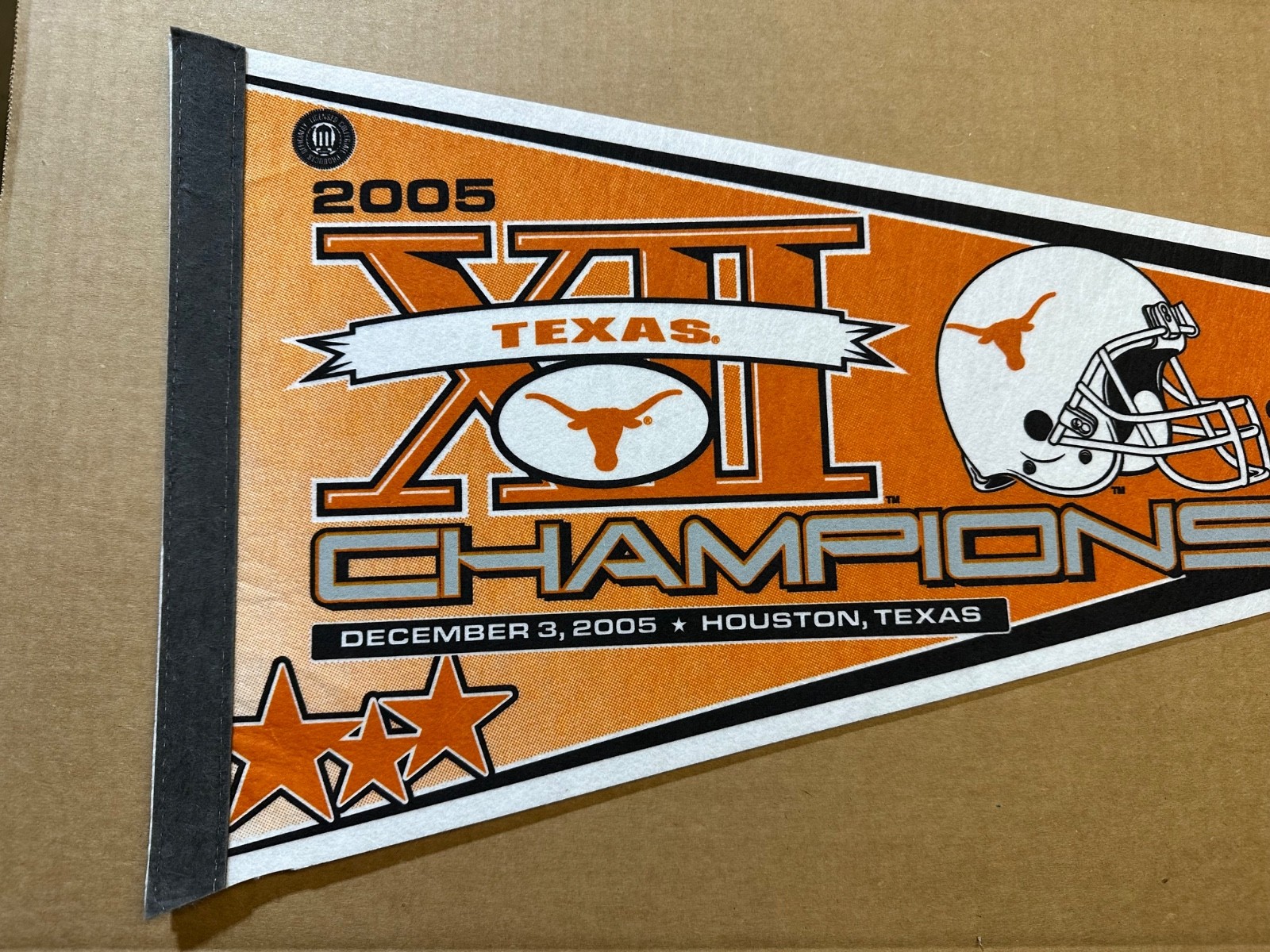 2005 University of Texas Longhorns BIG-12 Champions Football Pennant