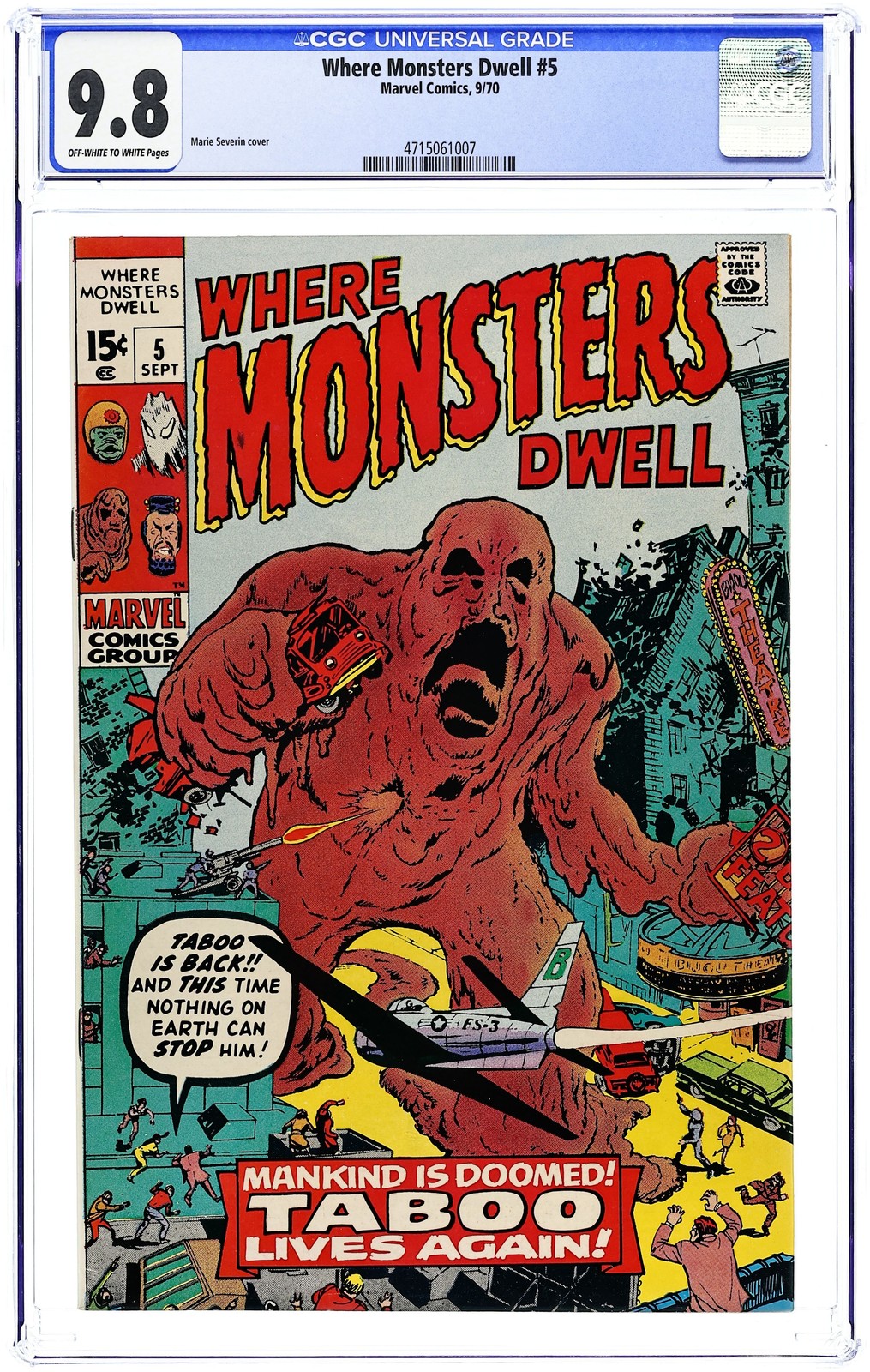 Where Monsters Dwell #5 CGC 9.8 1970 4715061007 Where Monsters Dwell #5 CGC 9.8 1970 4715061007