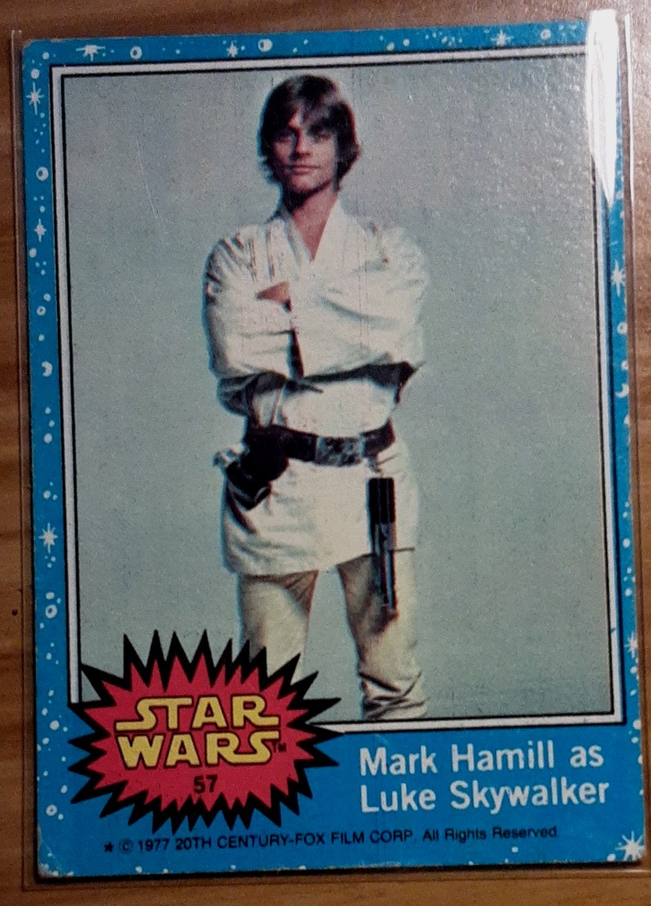 Topps 1977 Star Wars #57 Mark Hamill as Luke Skywalker Base Set Card Topps 1977 Star Wars #57 Mark Hamill as Luke Skywalker Base Set Card