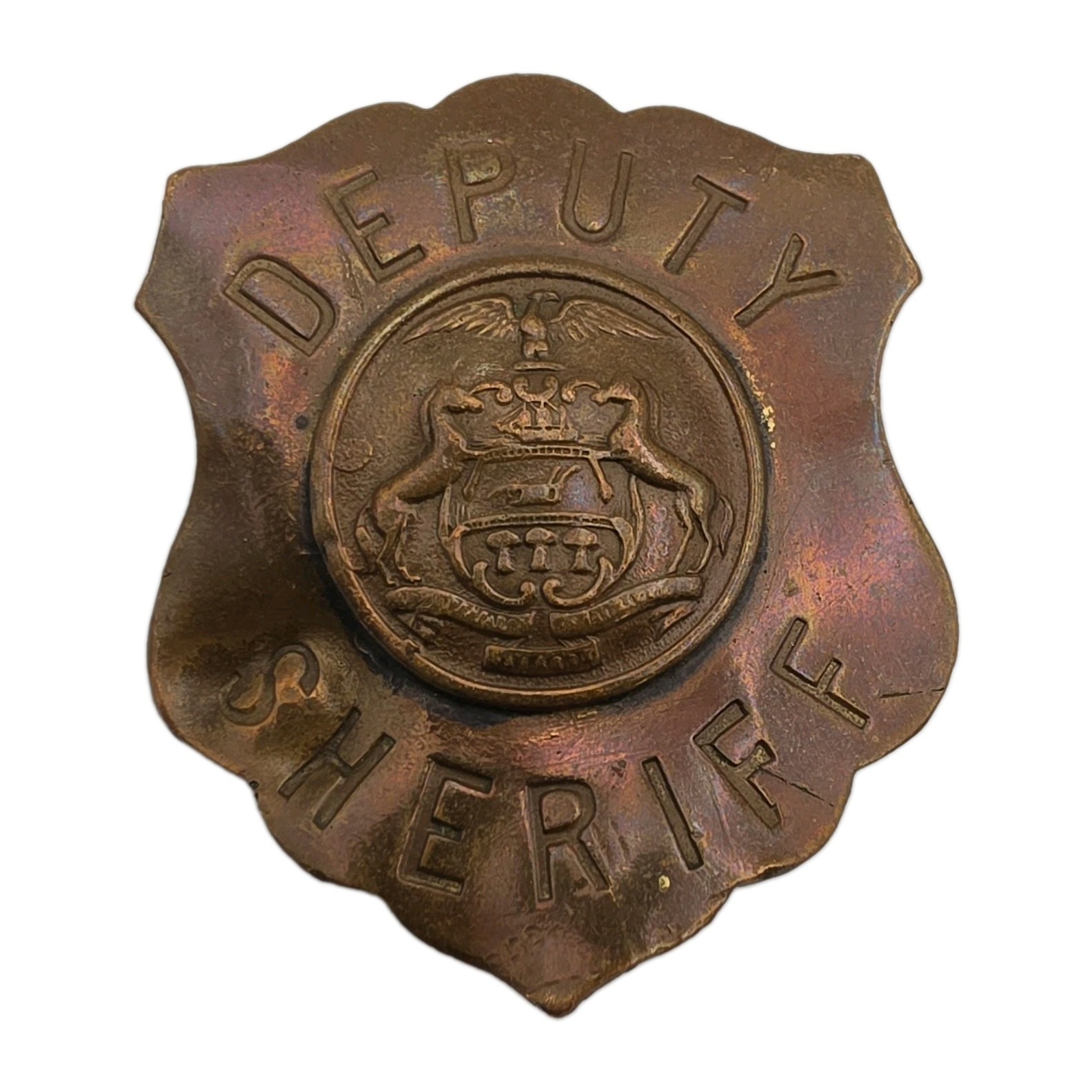 Antique Pennsylvania Deputy Sheriff Badge Repaired Copper Shield Obsolete Antique Pennsylvania Deputy Sheriff Badge Repaired Copper Shield Obsolete