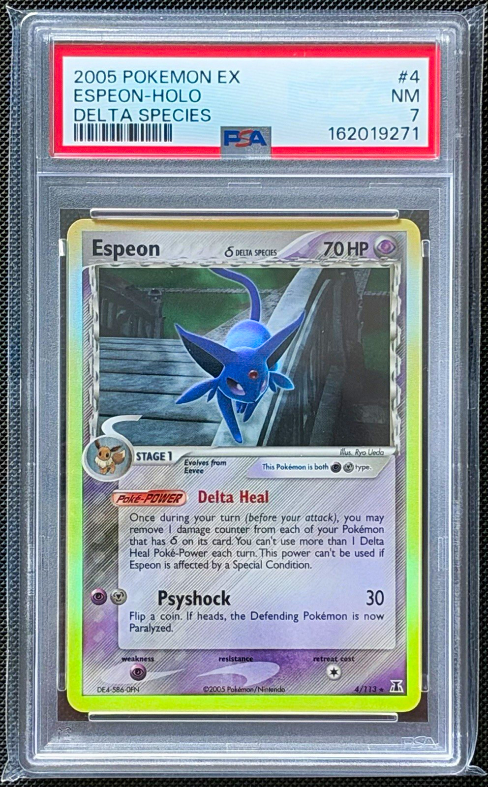 Espeon 4/113 Holo PSA 7 EX Delta Species 2005 Pokemon Card Vintage